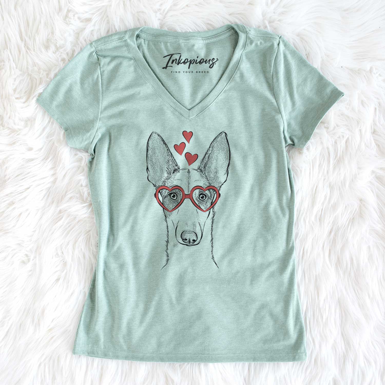 Valentine Halo the Ibizan Sight Hound - Women's V-neck Shirt