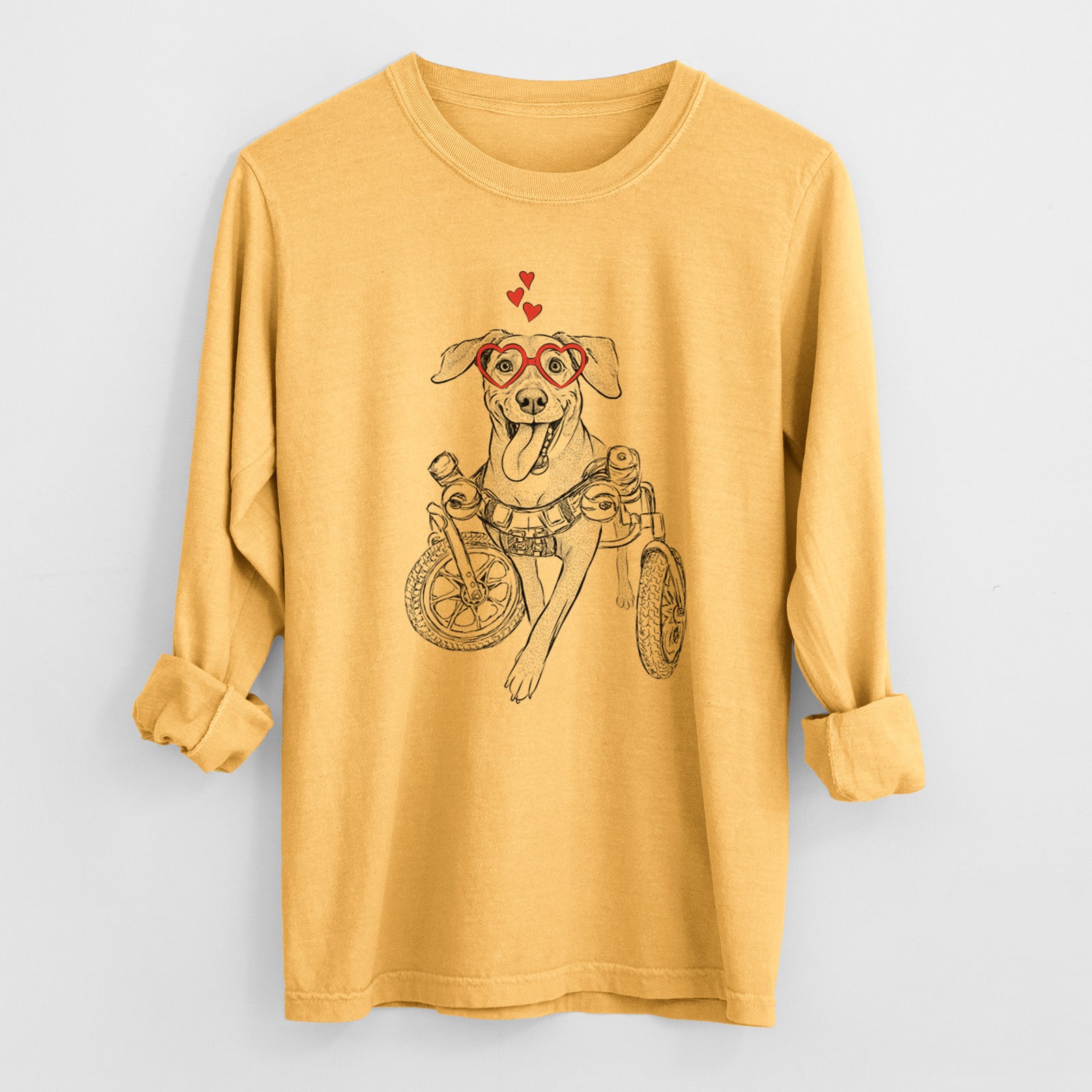 Valentine Hannah the Pitbull Mix - Heavyweight 100% Cotton Long Sleeve