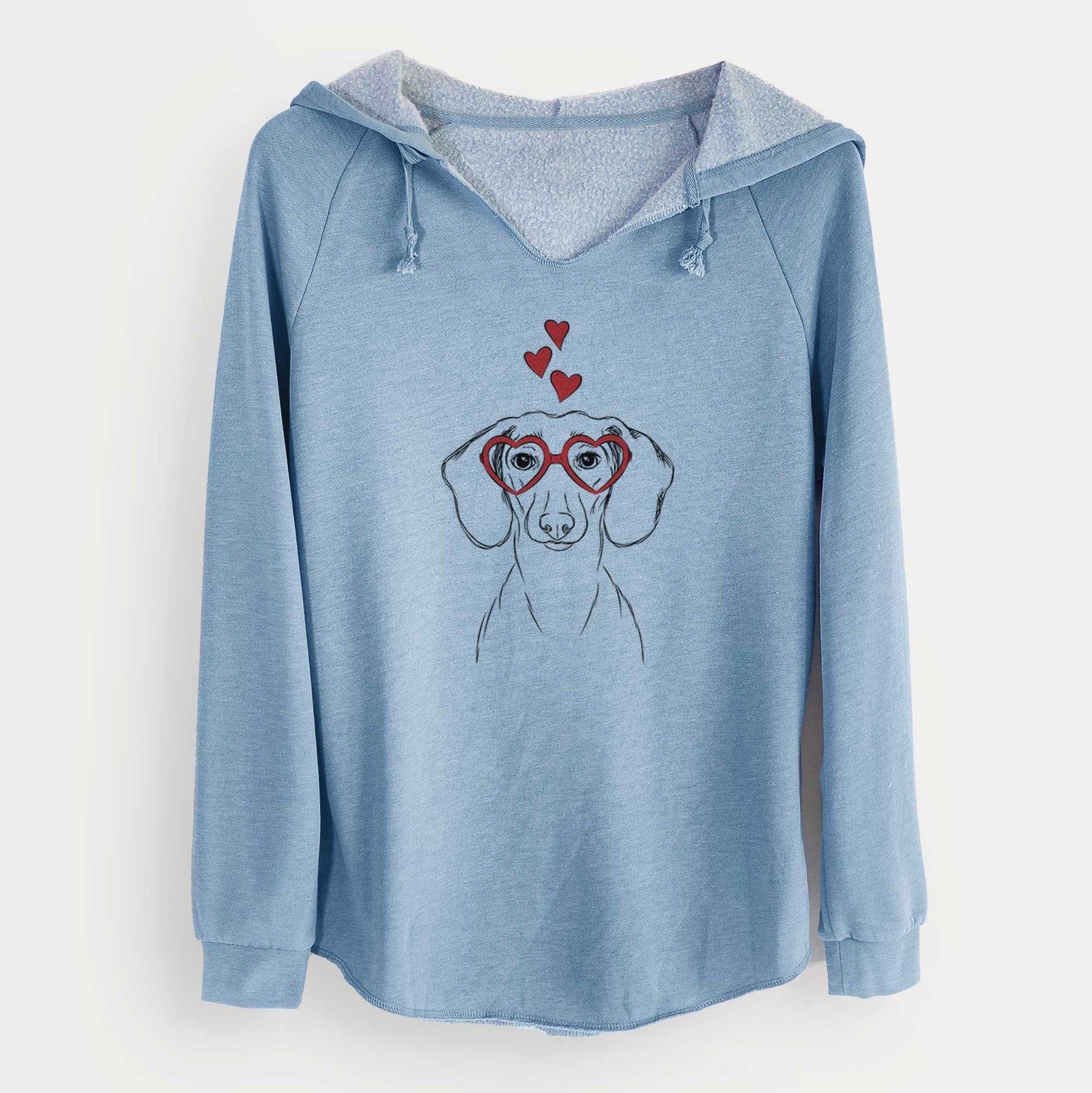 Valentine Hans the Dachshund - Cali Wave Hooded Sweatshirt