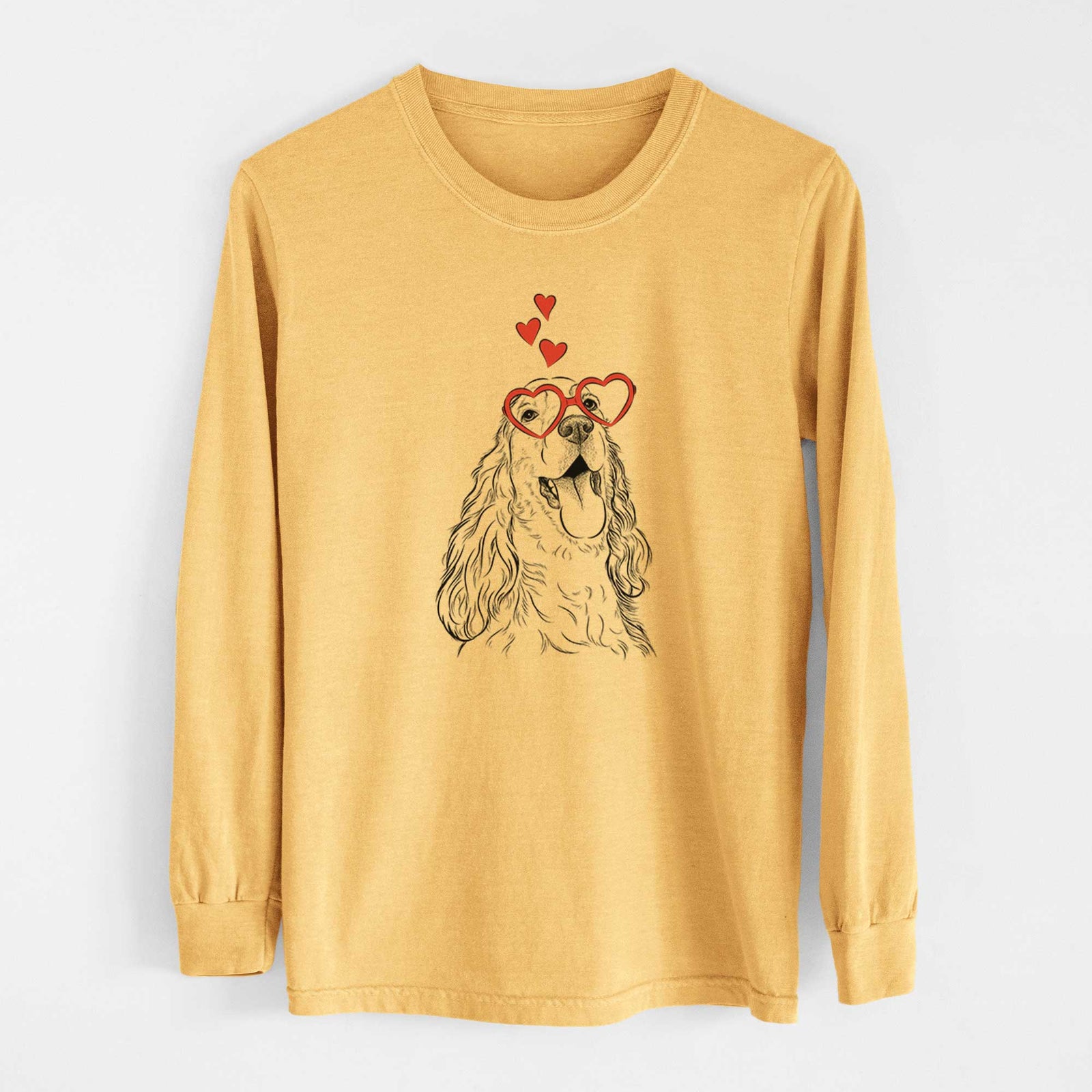 Valentine Happy Henry the English Cocker Spaniel - Heavyweight 100% Cotton Long Sleeve