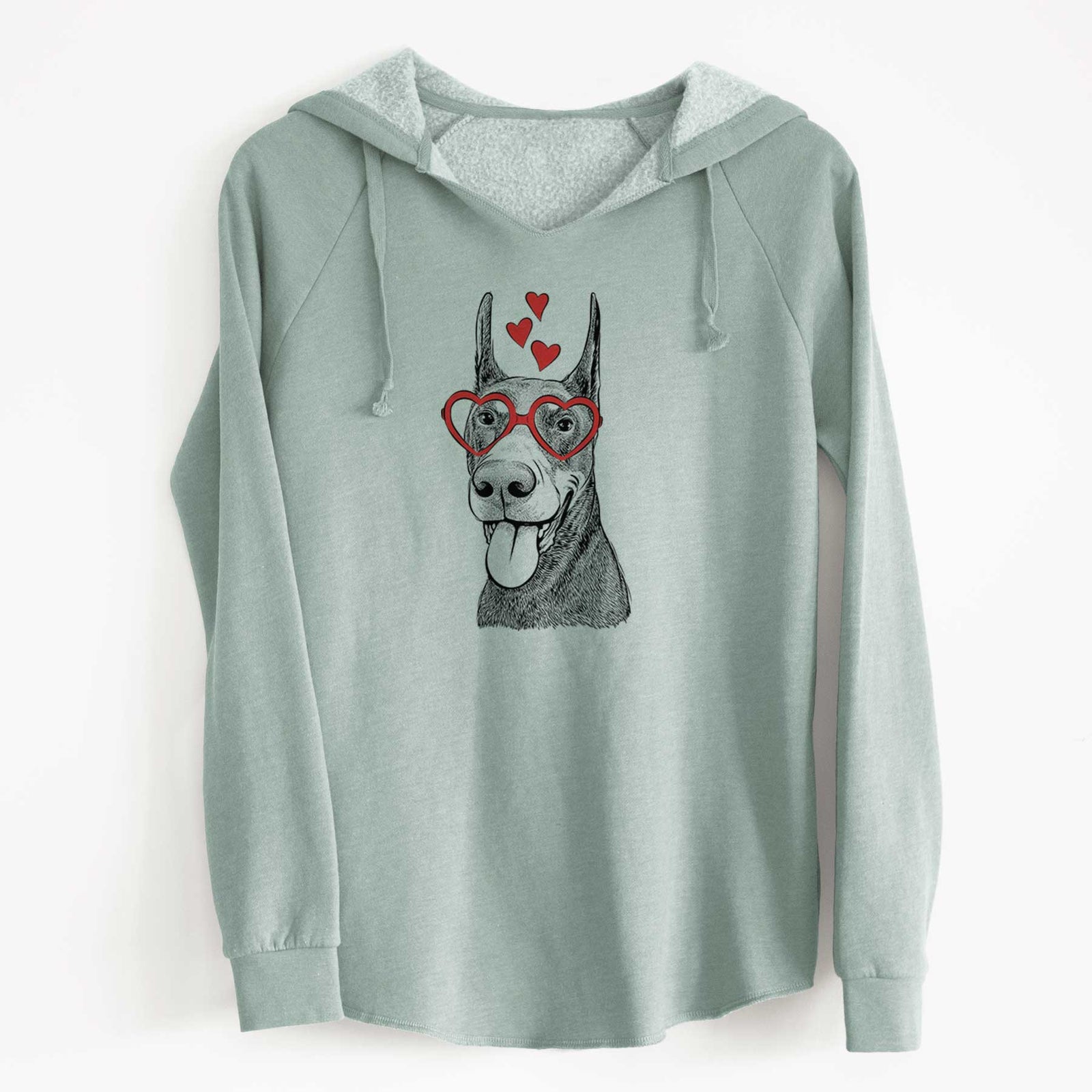 Valentine Happy Sunny the Doberman Pinscher - Cali Wave Hooded Sweatshirt