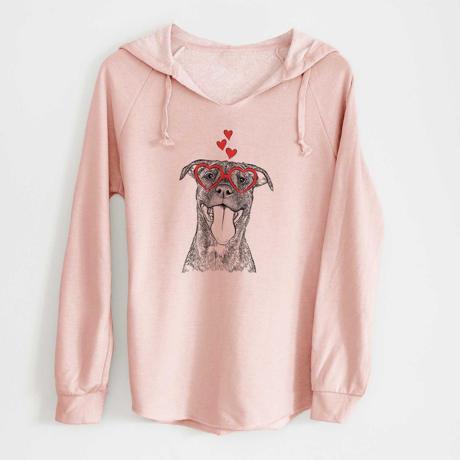 Valentine Harley the Pitbull Mix - Cali Wave Hooded Sweatshirt