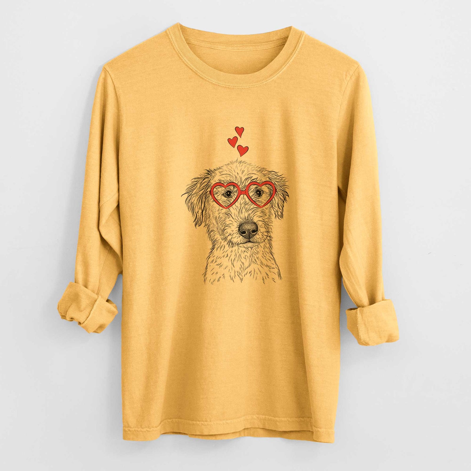 Valentine Harry the Mixed Breed Puppy - Heavyweight 100% Cotton Long Sleeve