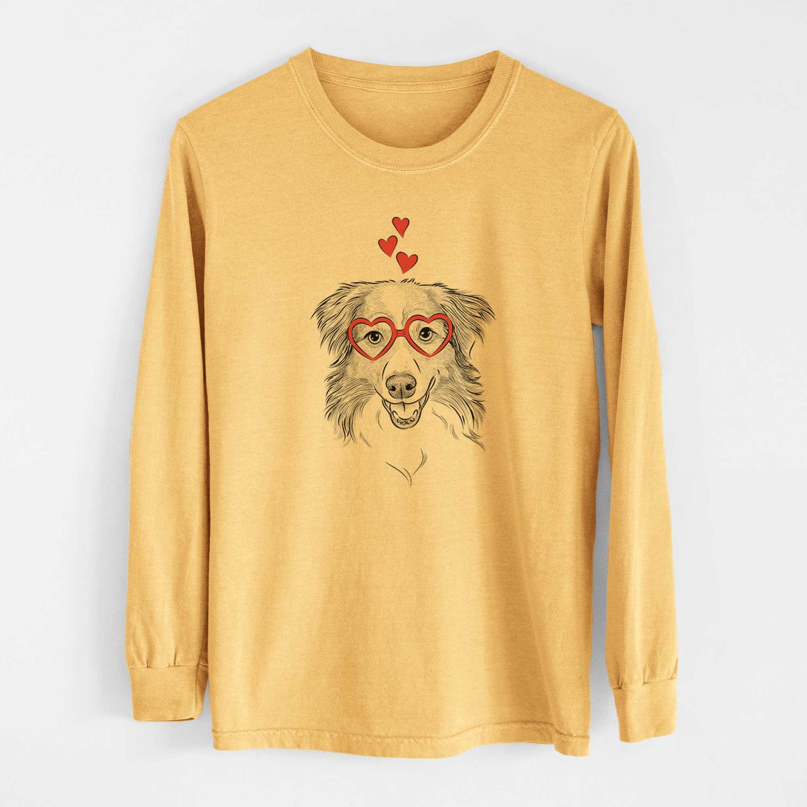 Valentine Hattie the Australian Shepherd - Heavyweight 100% Cotton Long Sleeve