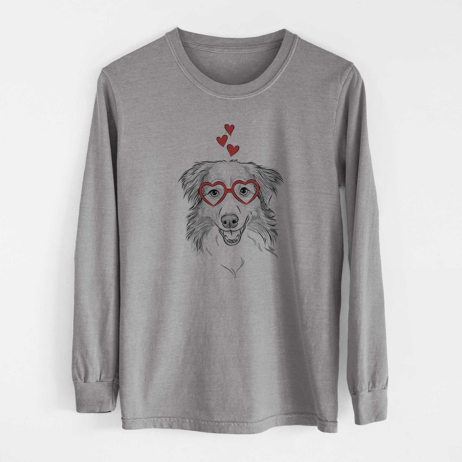 Valentine Hattie the Australian Shepherd - Heavyweight 100% Cotton Long Sleeve