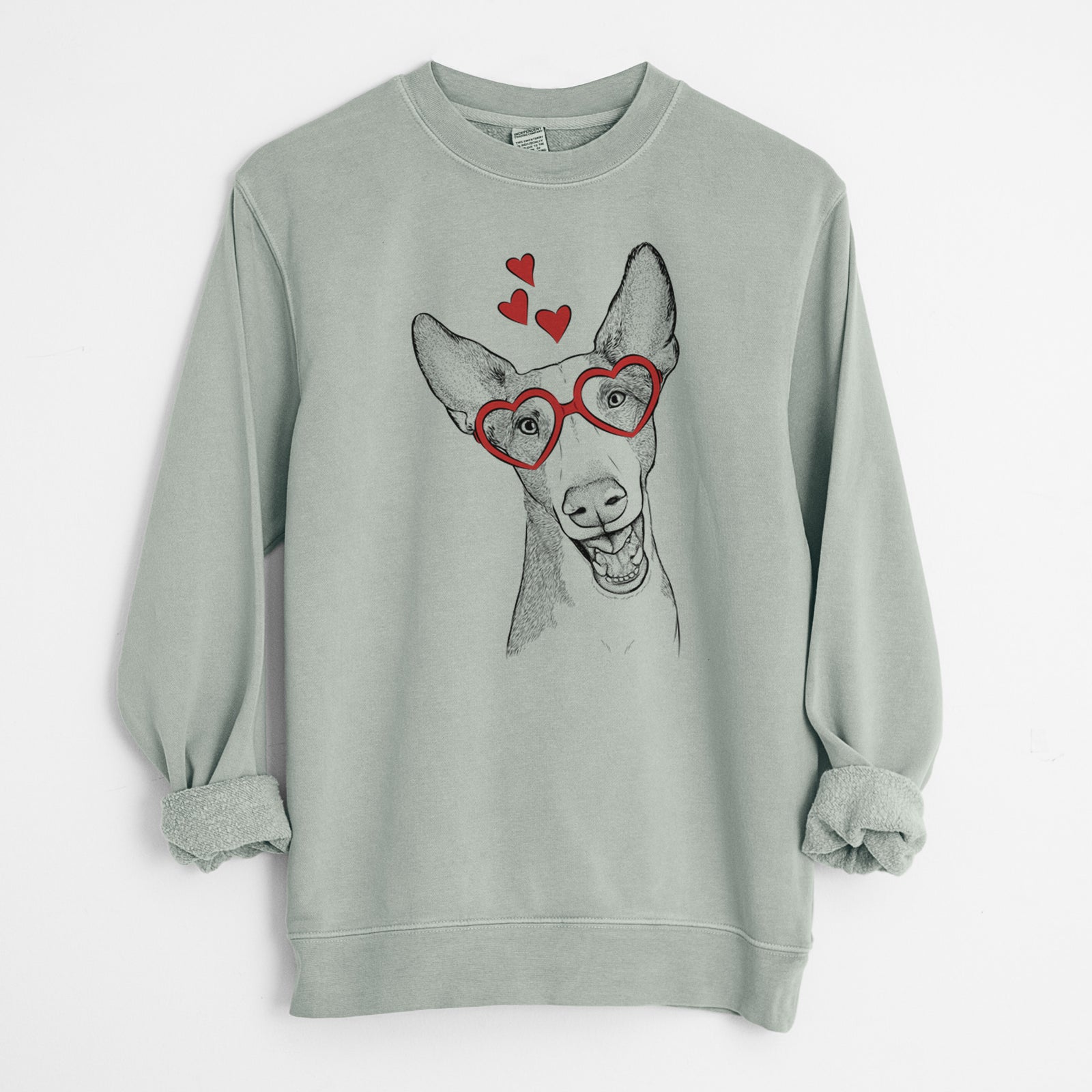 Valentine Havok the Ibizan Hound - Unisex Pigment Dyed Crew Sweatshirt
