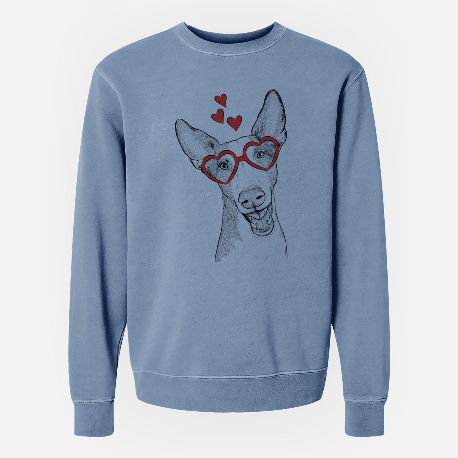 Valentine Havok the Ibizan Hound - Unisex Pigment Dyed Crew Sweatshirt