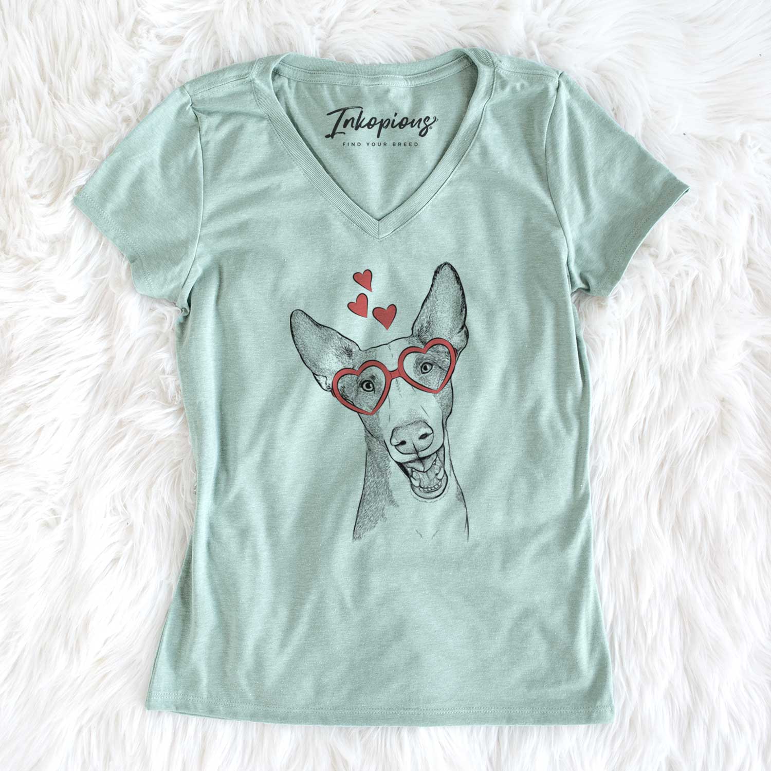 Valentine Havok the Ibizan Hound - Women's V-neck Shirt