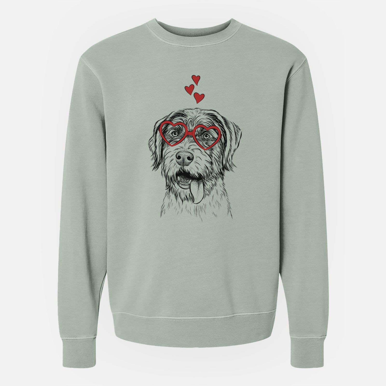 Valentine Hazel the German Wirehaired Pointer Mix - Unisex Pigment Dyed Crew Sweatshirt