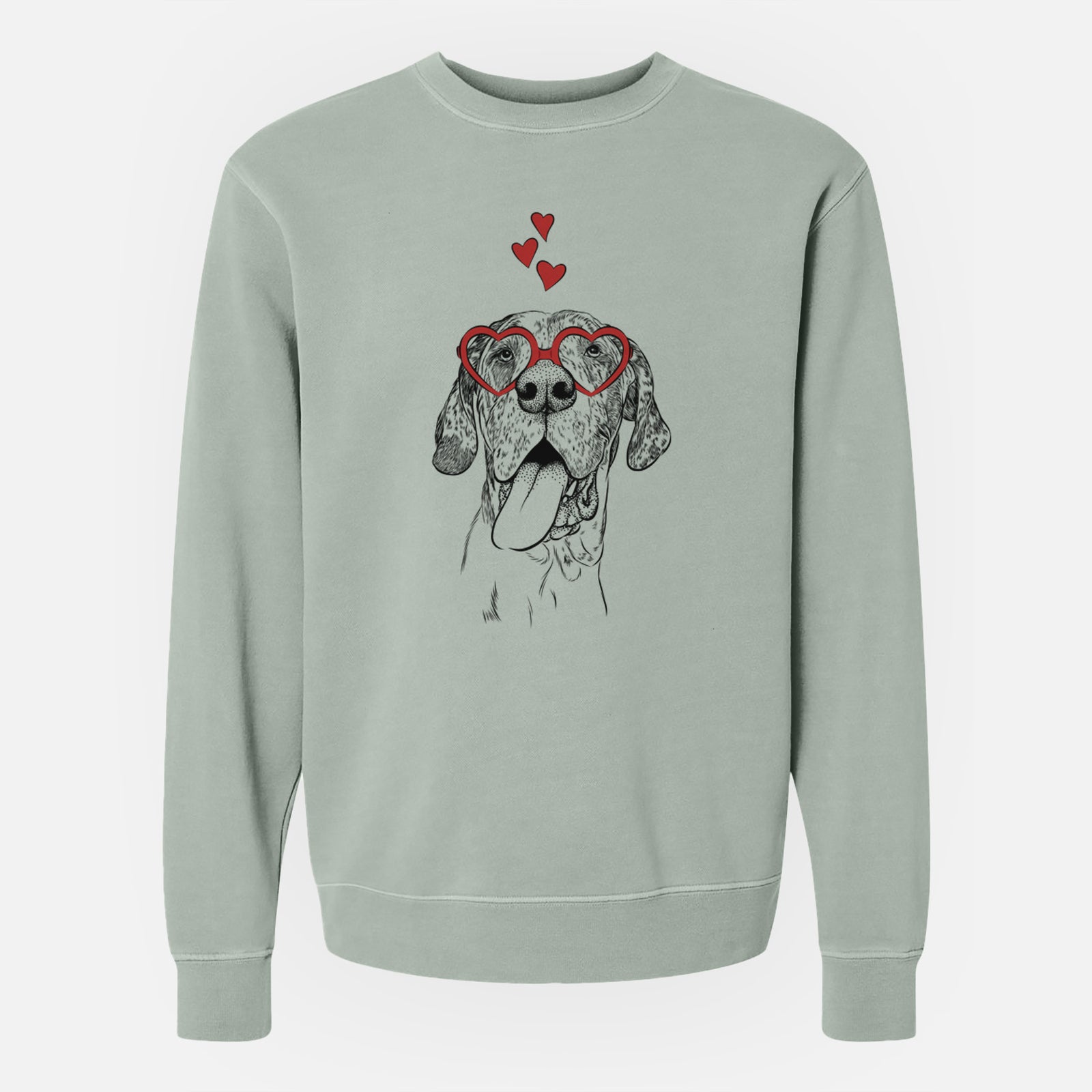 Valentine Hennessey the Great Dane - Unisex Pigment Dyed Crew Sweatshirt