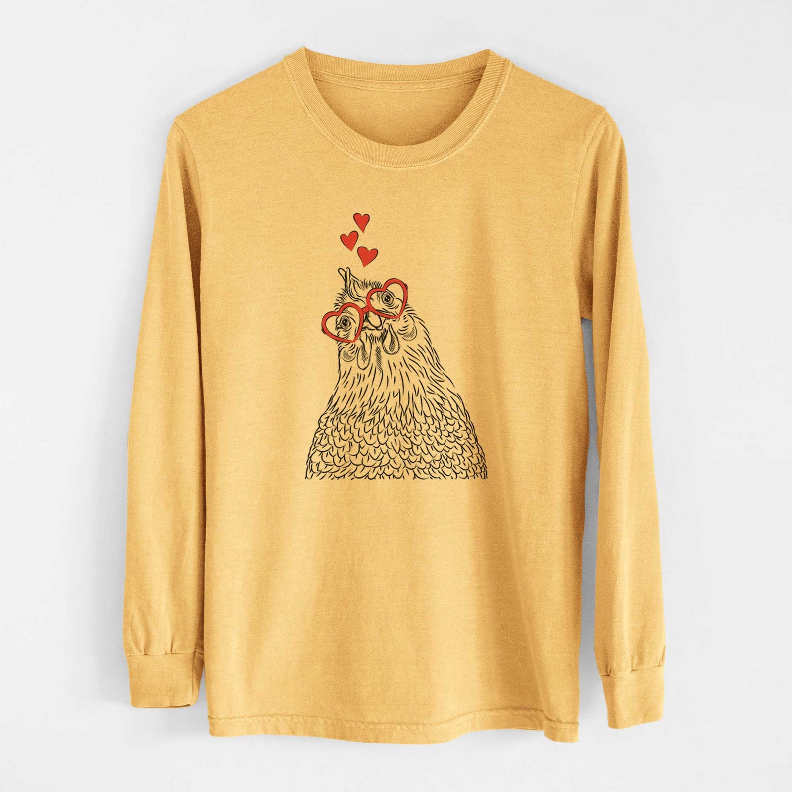 Valentine Henrietta the Chicken - Heavyweight 100% Cotton Long Sleeve