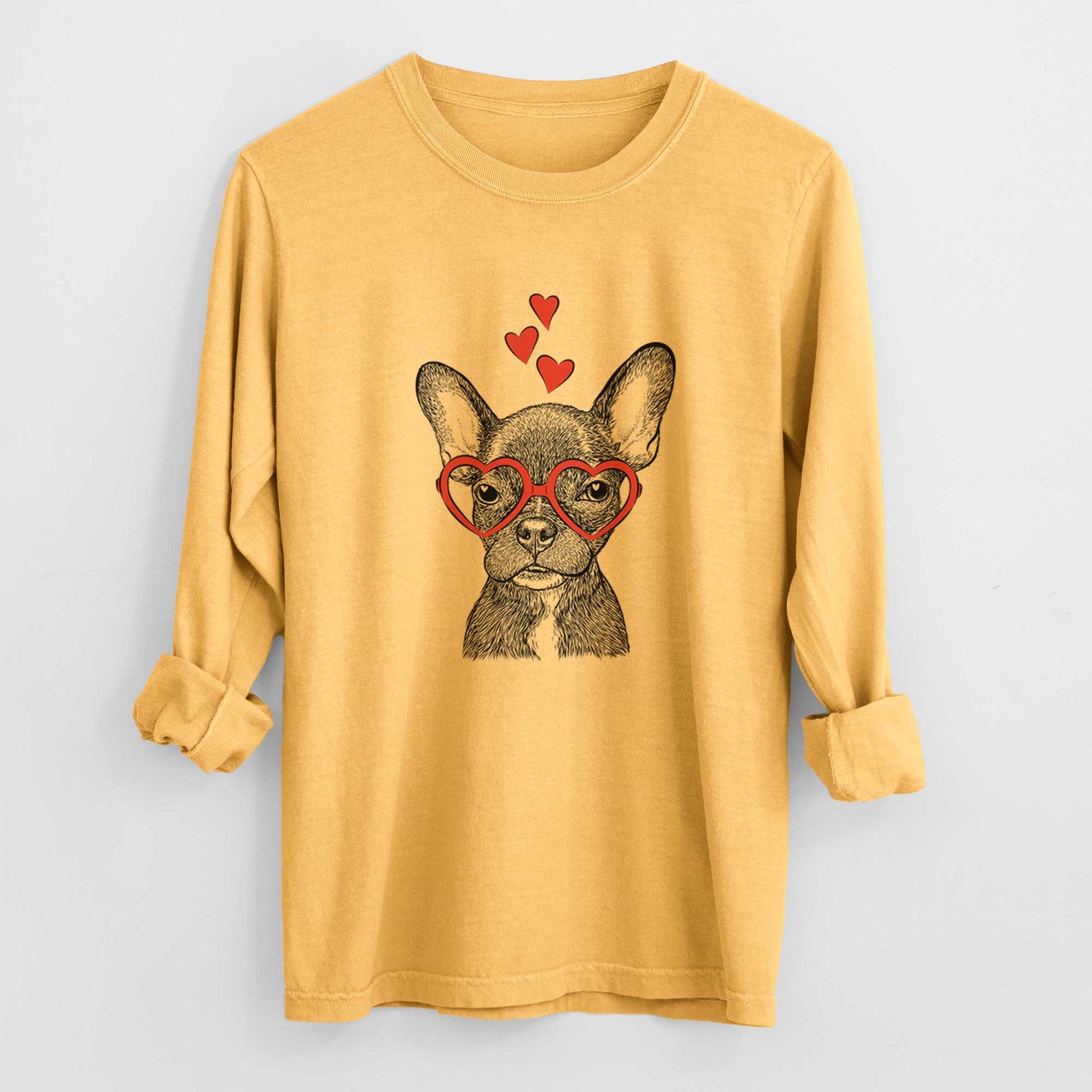Valentine Henry the French Bulldog - Heavyweight 100% Cotton Long Sleeve