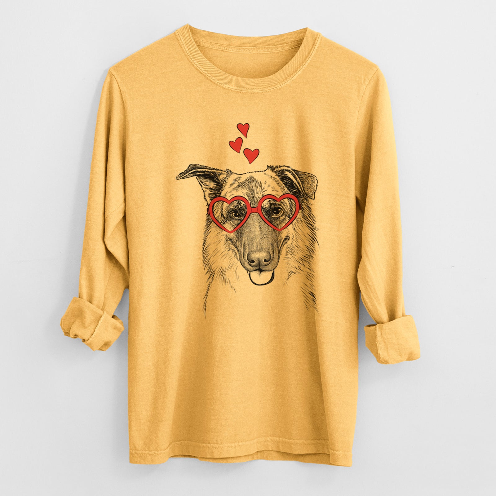 Valentine Henry the German Shepherd - Heavyweight 100% Cotton Long Sleeve
