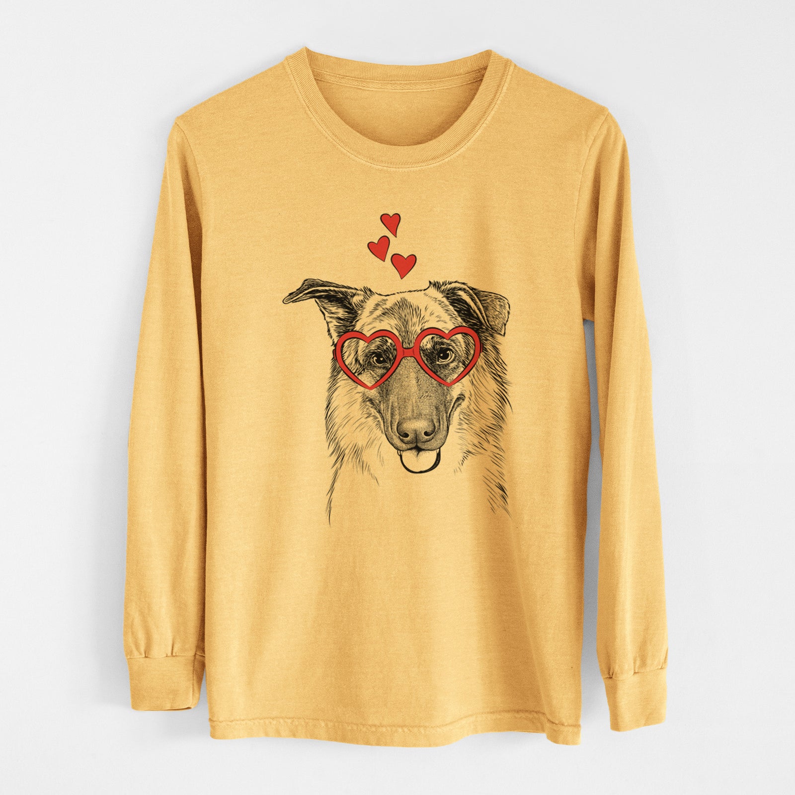 Valentine Henry the German Shepherd - Heavyweight 100% Cotton Long Sleeve