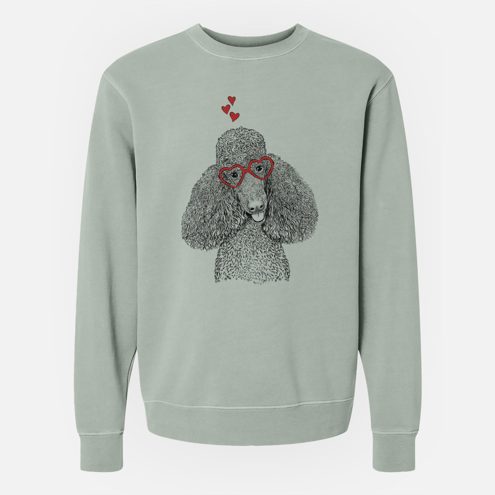 Valentine Henry the Standard Poodle - Unisex Pigment Dyed Crew Sweatshirt