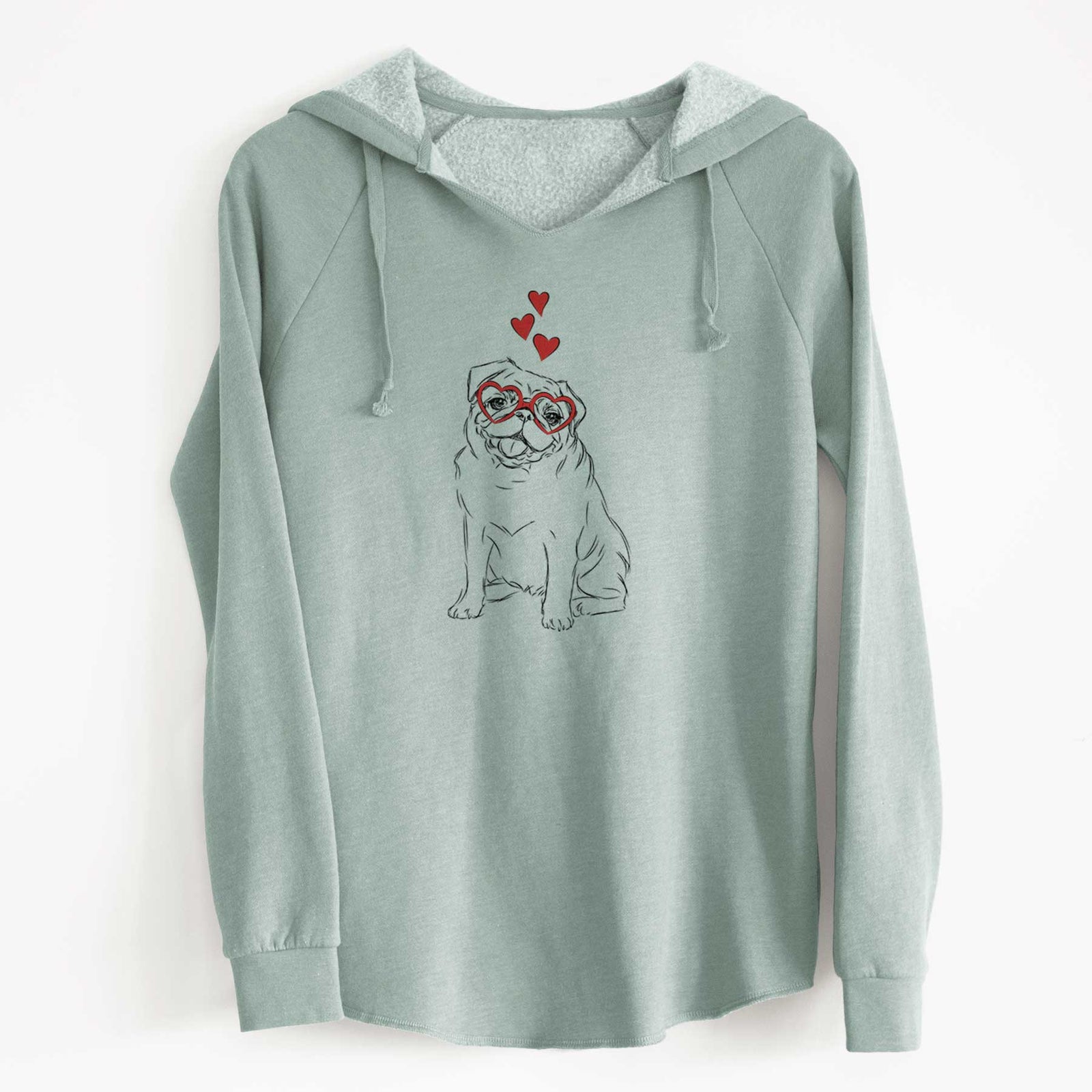 Valentine Higgins the Pug - Cali Wave Hooded Sweatshirt