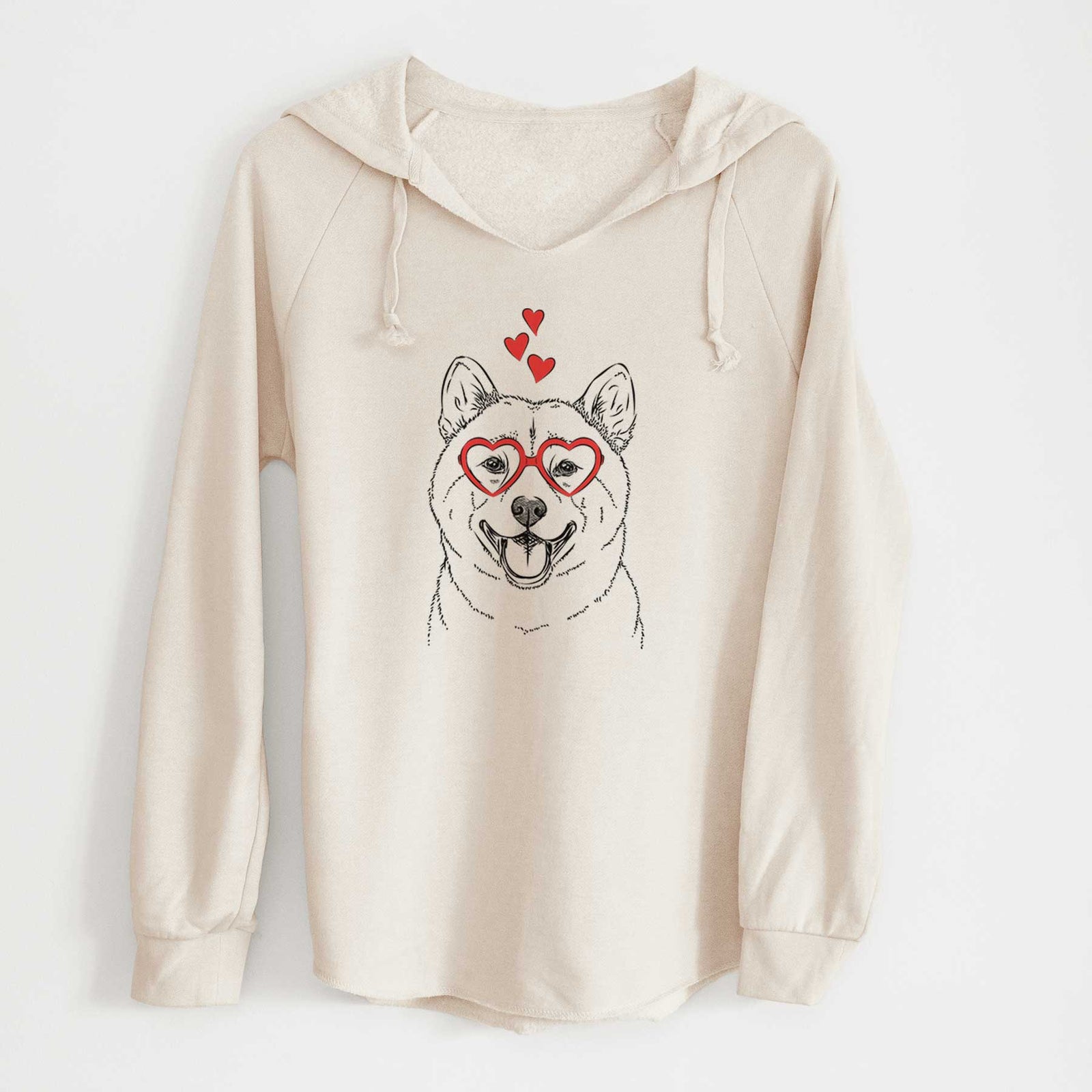 Valentine Hiro the Shiba Inu - Cali Wave Hooded Sweatshirt