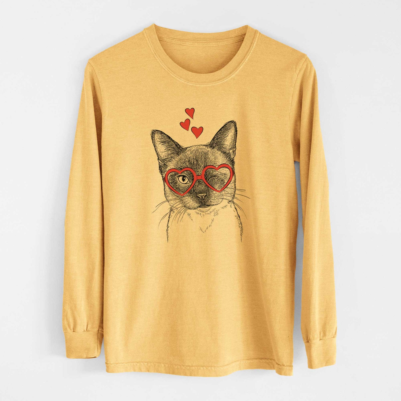Valentine Hoggle the Siamese Cat - Heavyweight 100% Cotton Long Sleeve