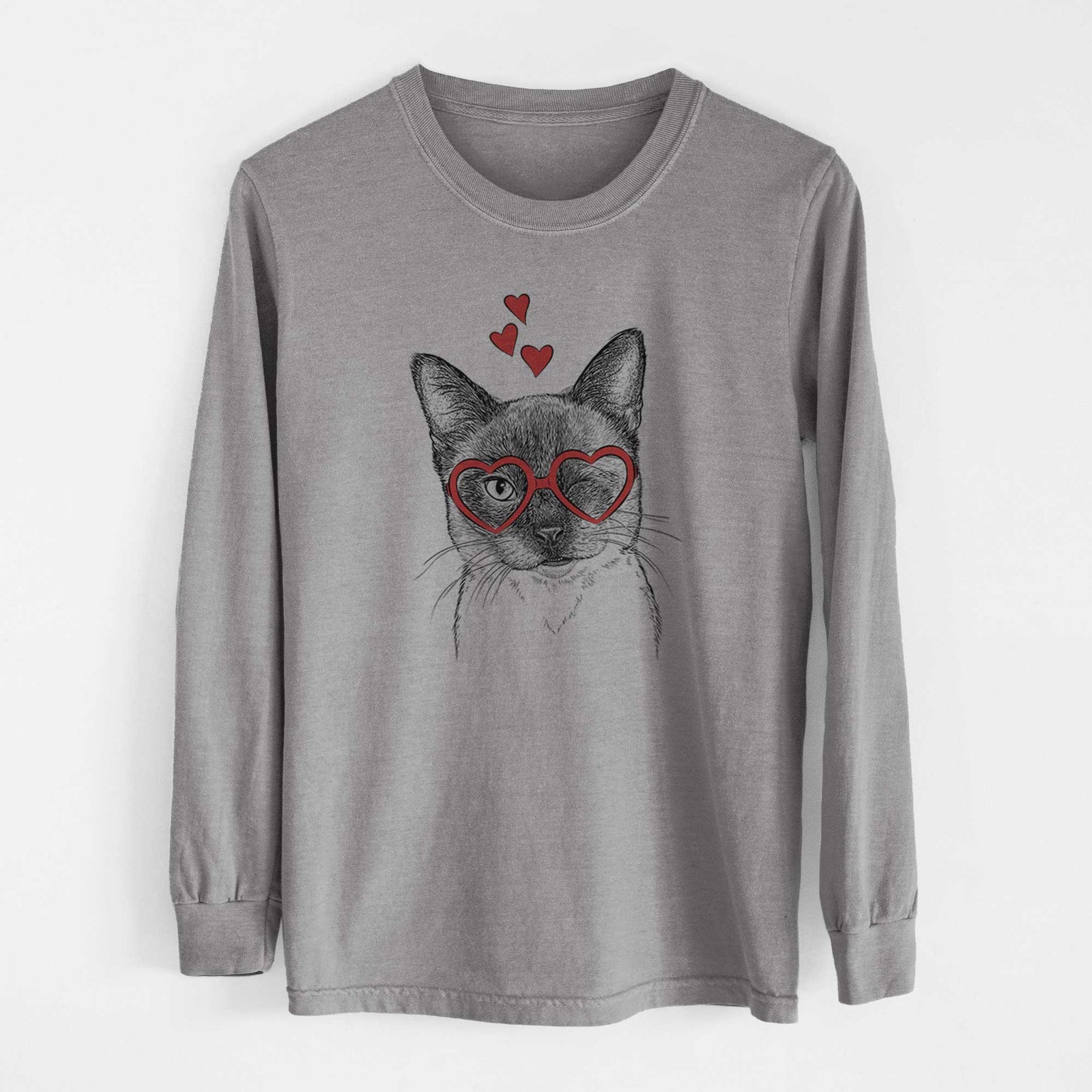 Valentine Hoggle the Siamese Cat - Heavyweight 100% Cotton Long Sleeve