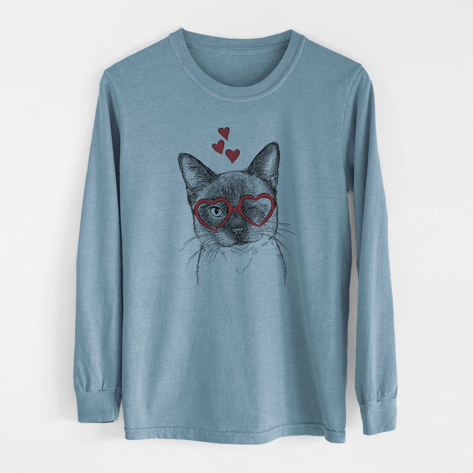 Valentine Hoggle the Siamese Cat - Heavyweight 100% Cotton Long Sleeve
