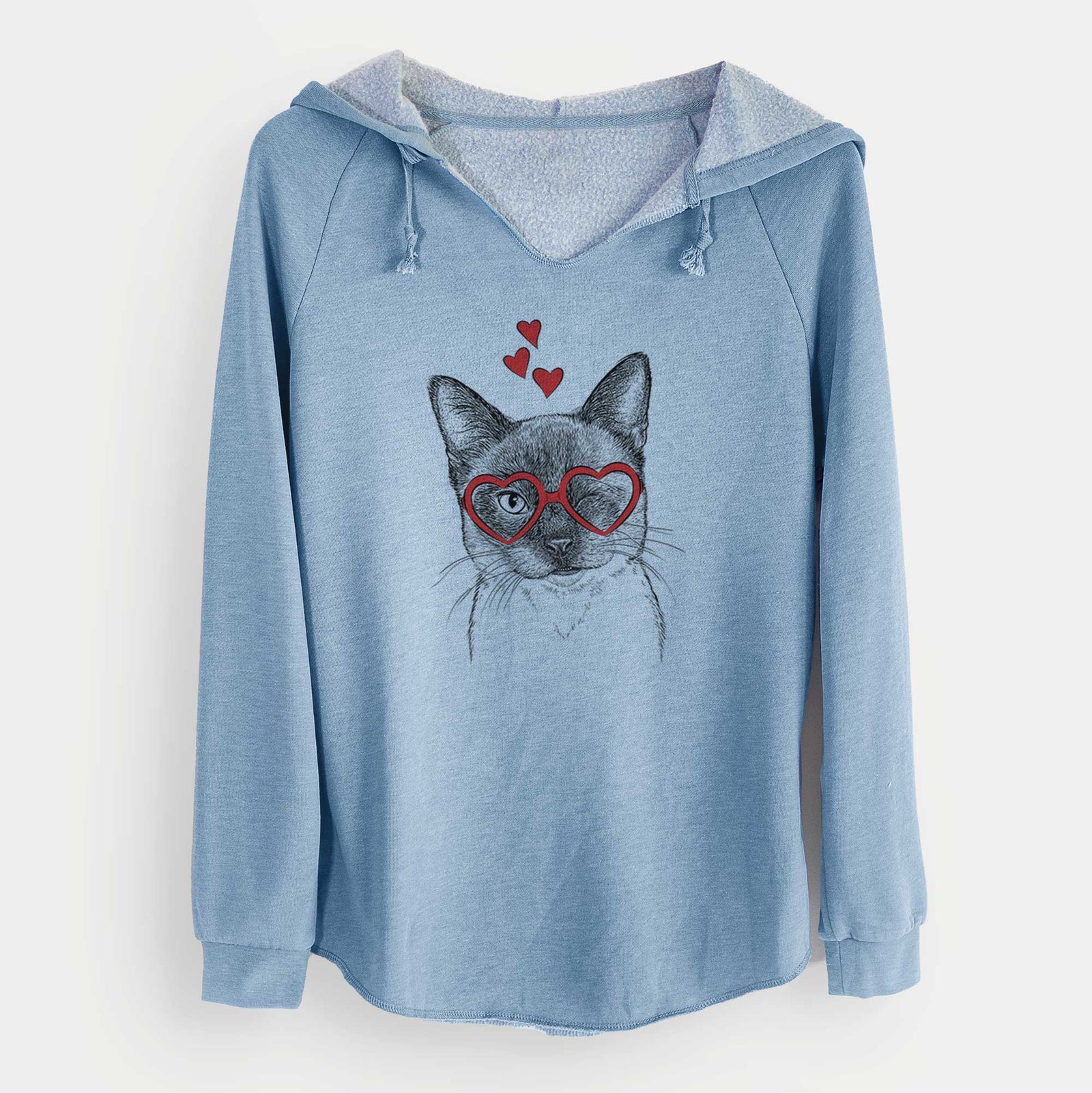 Valentine Hoggle the Siamese Cat - Cali Wave Hooded Sweatshirt
