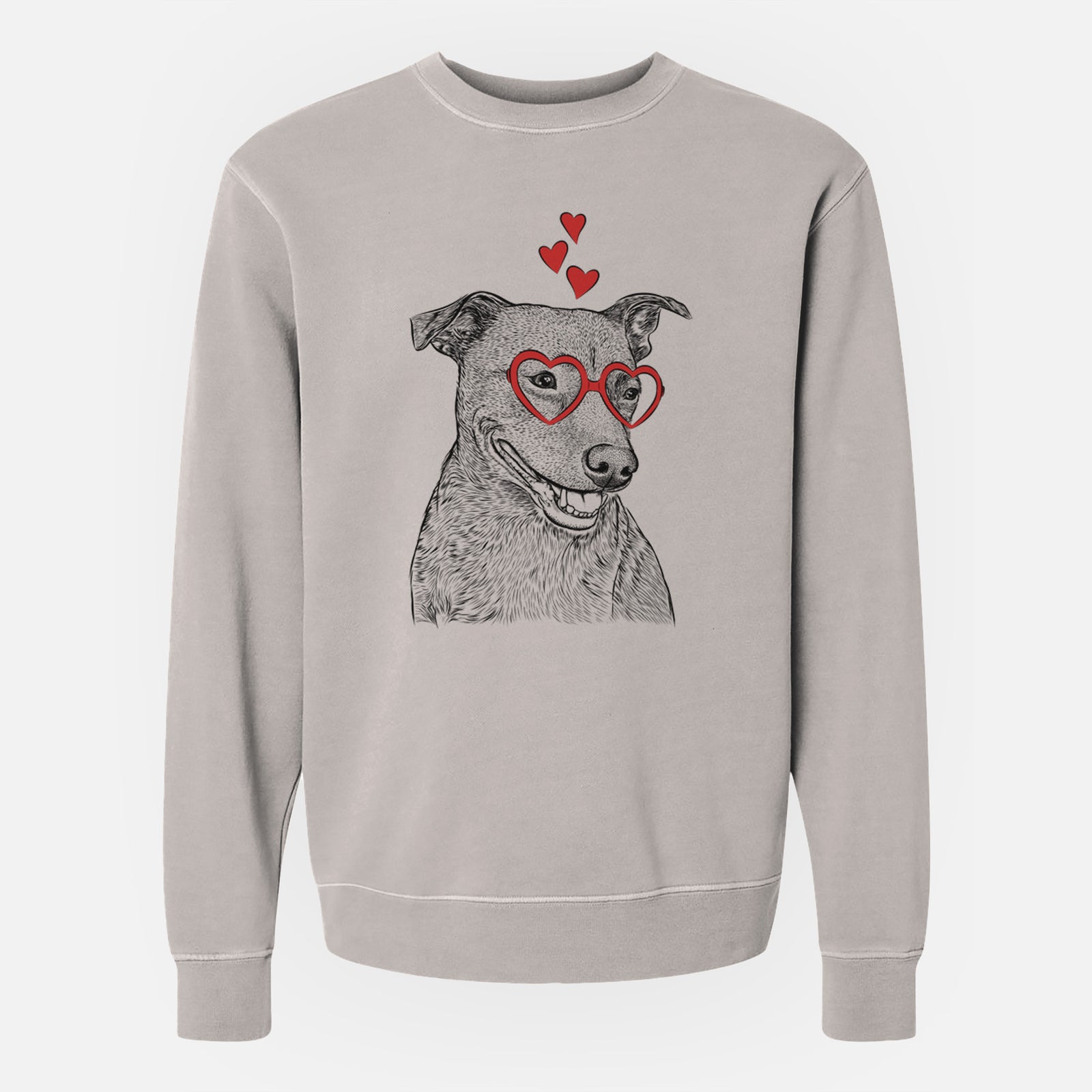 Valentine Honey the Lab Pit Mix - Unisex Pigment Dyed Crew Sweatshirt