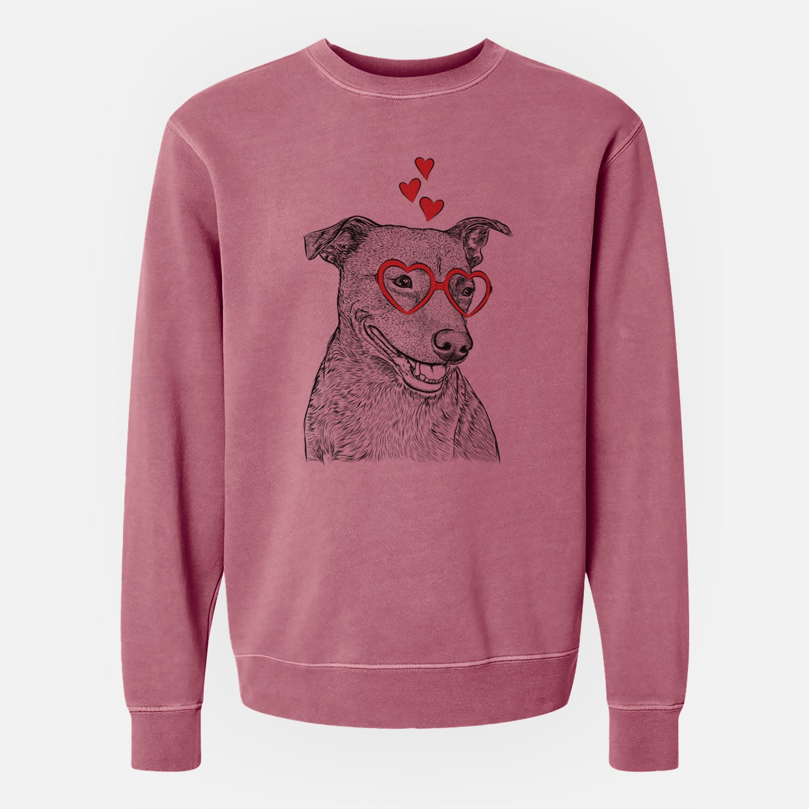 Valentine Honey the Lab Pit Mix - Unisex Pigment Dyed Crew Sweatshirt