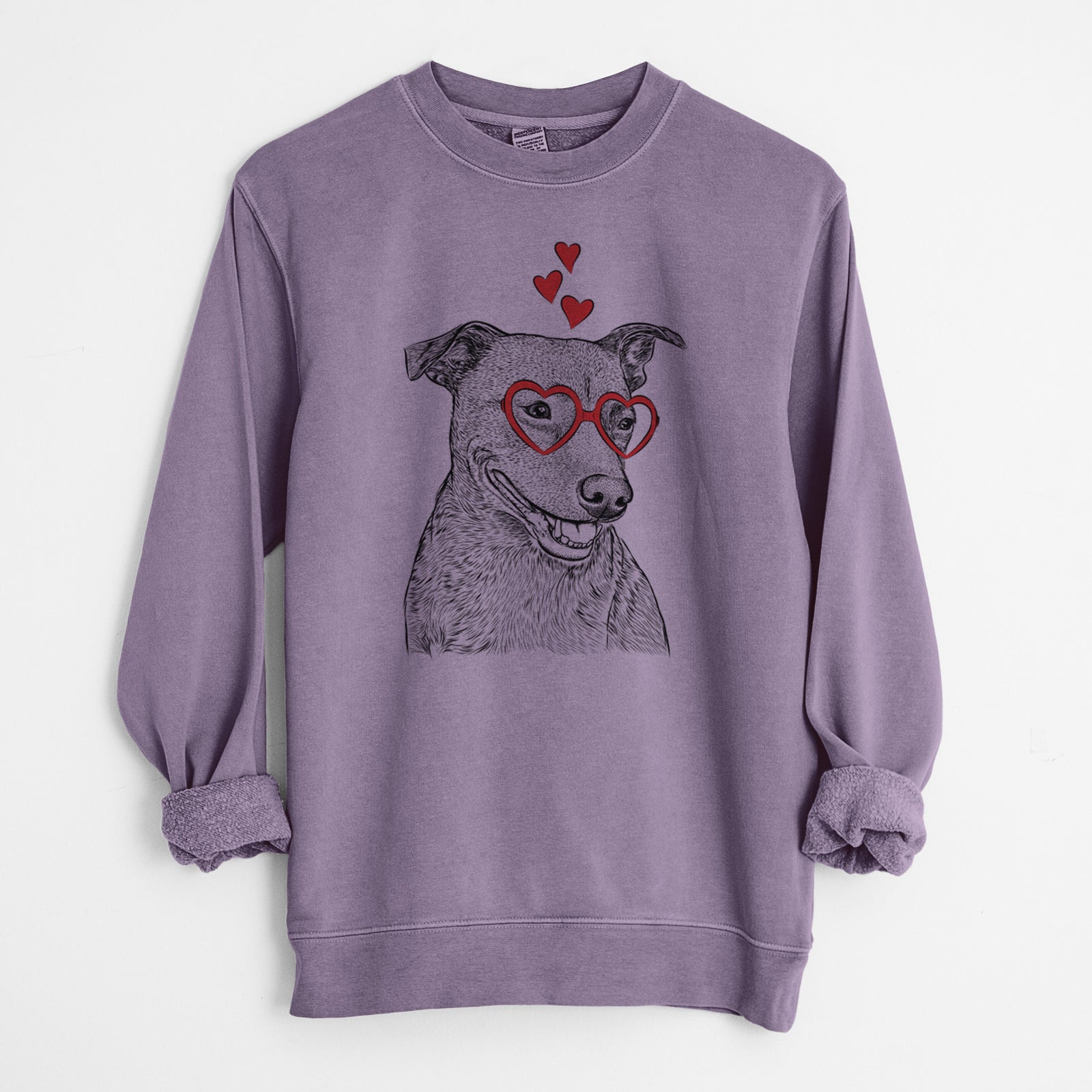 Valentine Honey the Lab Pit Mix - Unisex Pigment Dyed Crew Sweatshirt