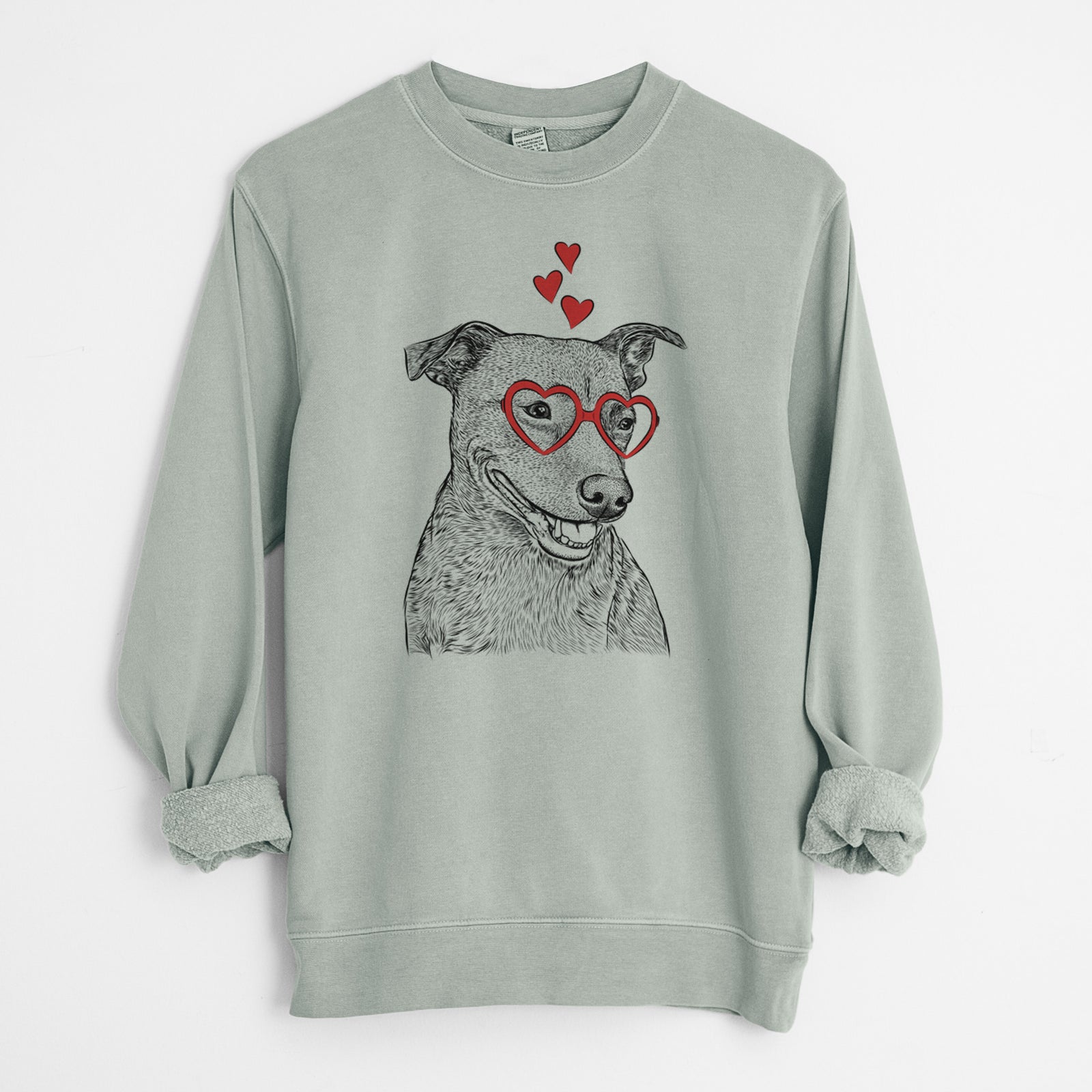 Valentine Honey the Lab Pit Mix - Unisex Pigment Dyed Crew Sweatshirt
