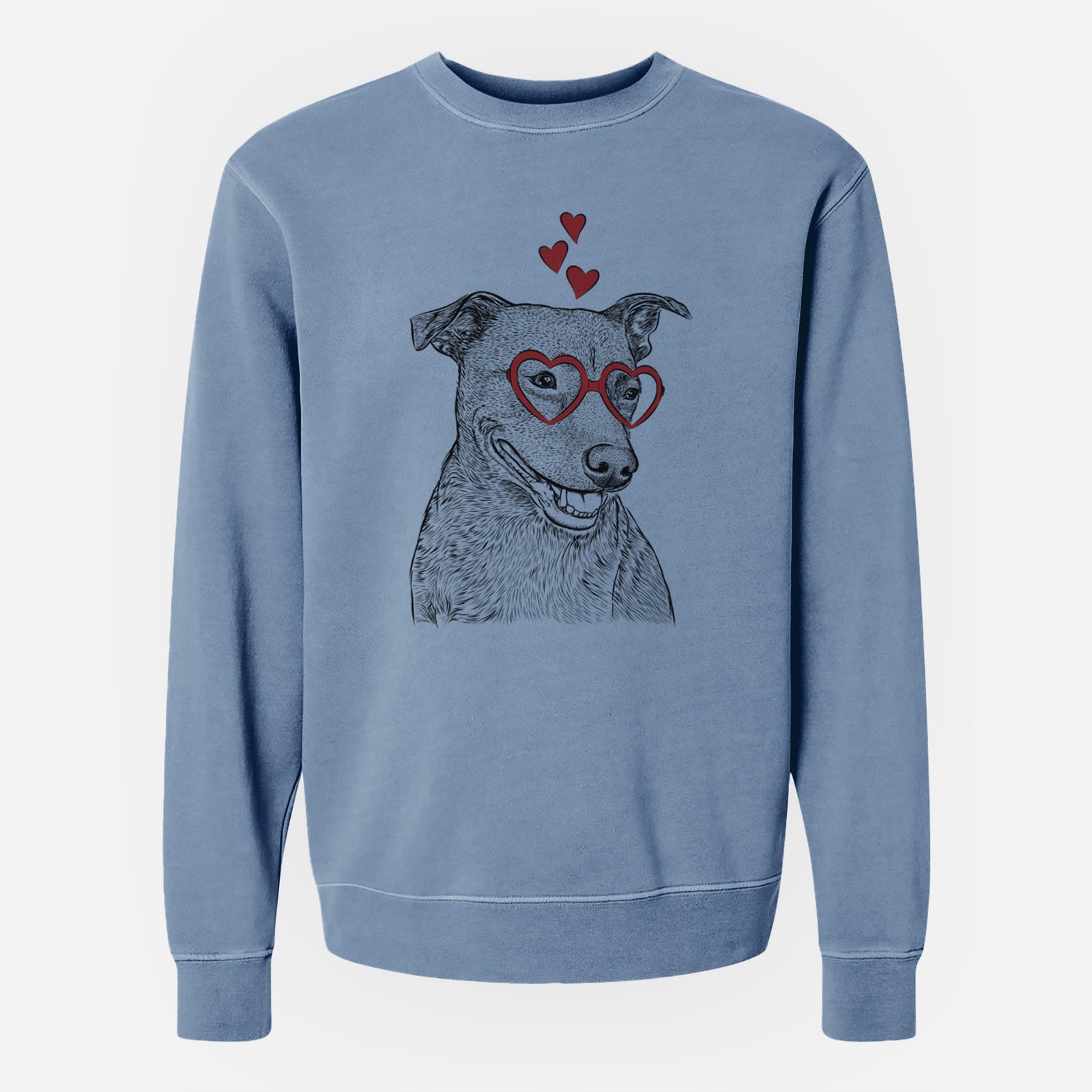 Valentine Honey the Lab Pit Mix - Unisex Pigment Dyed Crew Sweatshirt