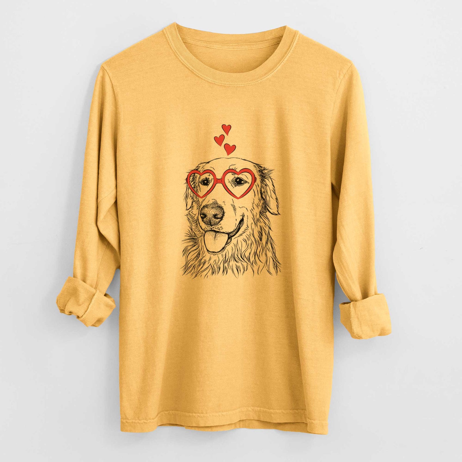 Valentine Hopper the Golden Retriever - Heavyweight 100% Cotton Long Sleeve