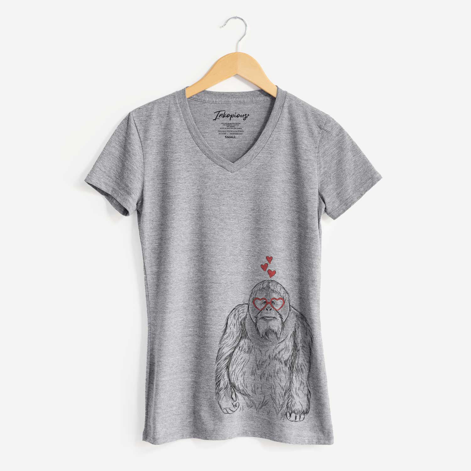Valentine Horace the Male Orangutan - Women's V-neck Shirt