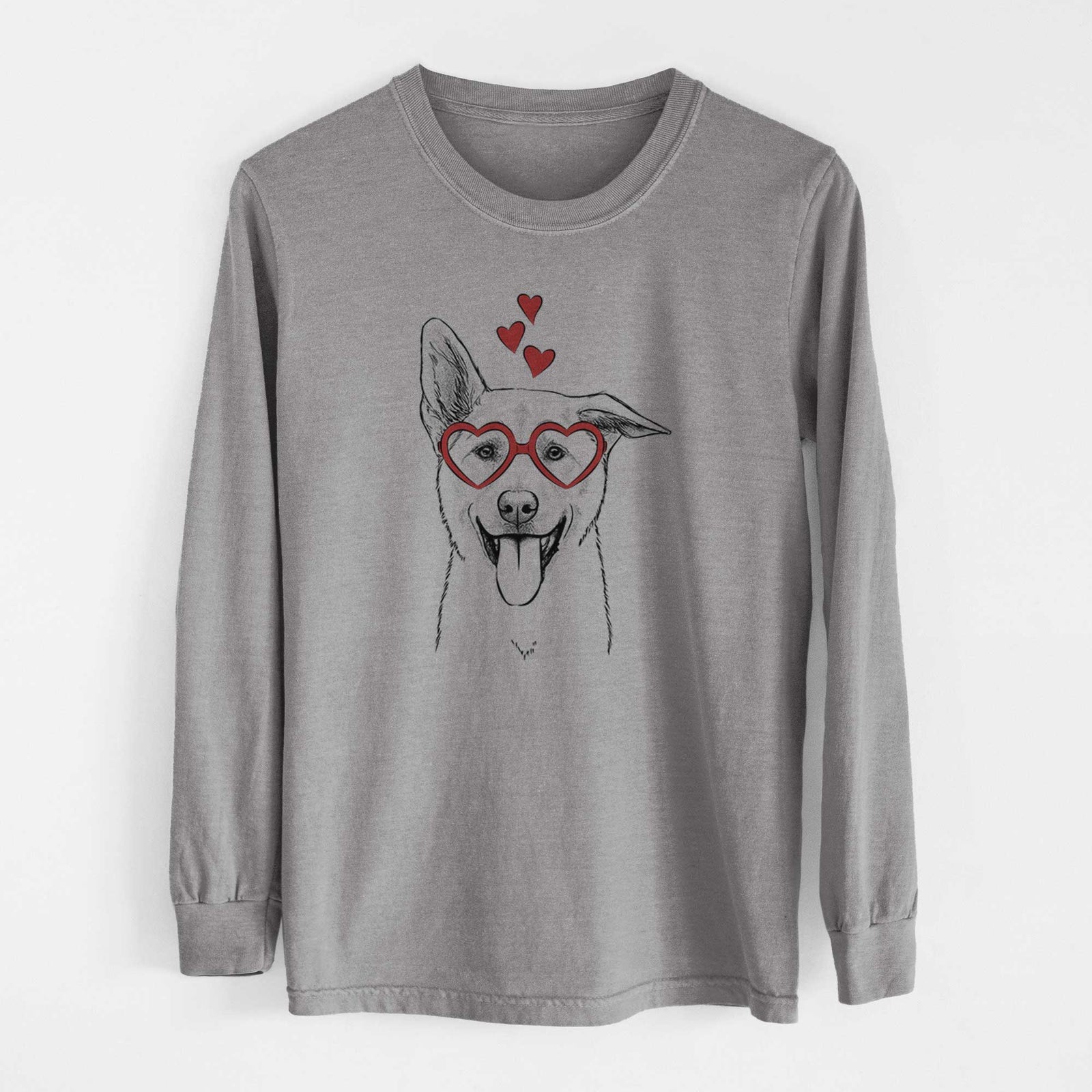 Valentine Hoya the Korean Jindo - Heavyweight 100% Cotton Long Sleeve