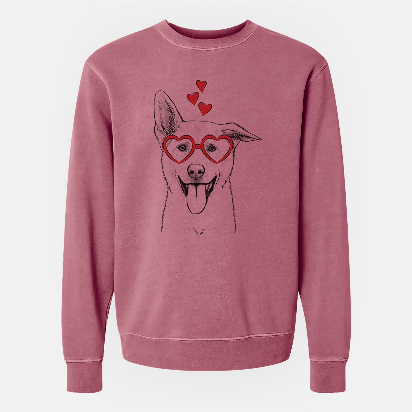 Valentine Hoya the Korean Jindo - Unisex Pigment Dyed Crew Sweatshirt