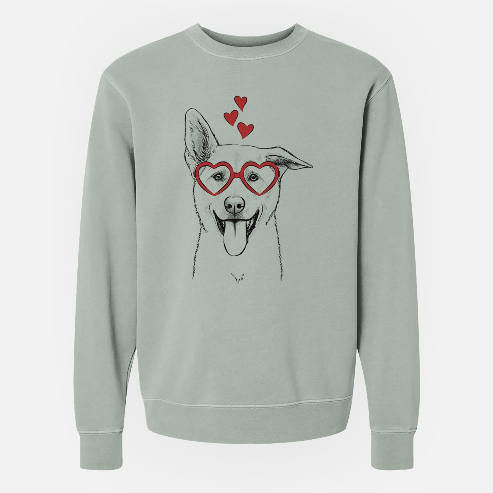 Valentine Hoya the Korean Jindo - Unisex Pigment Dyed Crew Sweatshirt