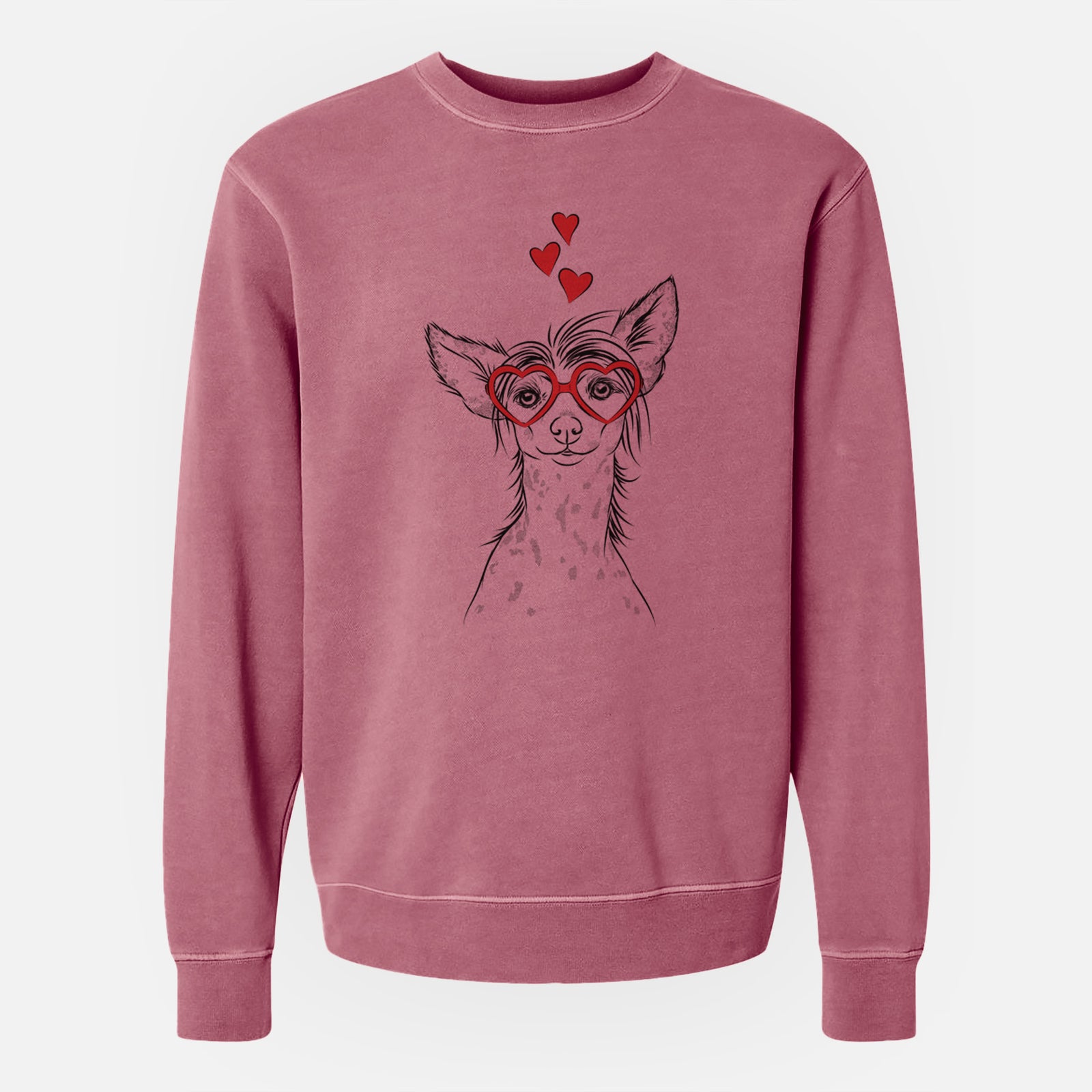 Valentine Hudson the Chinese Crested - Unisex Pigment Dyed Crew Sweatshirt