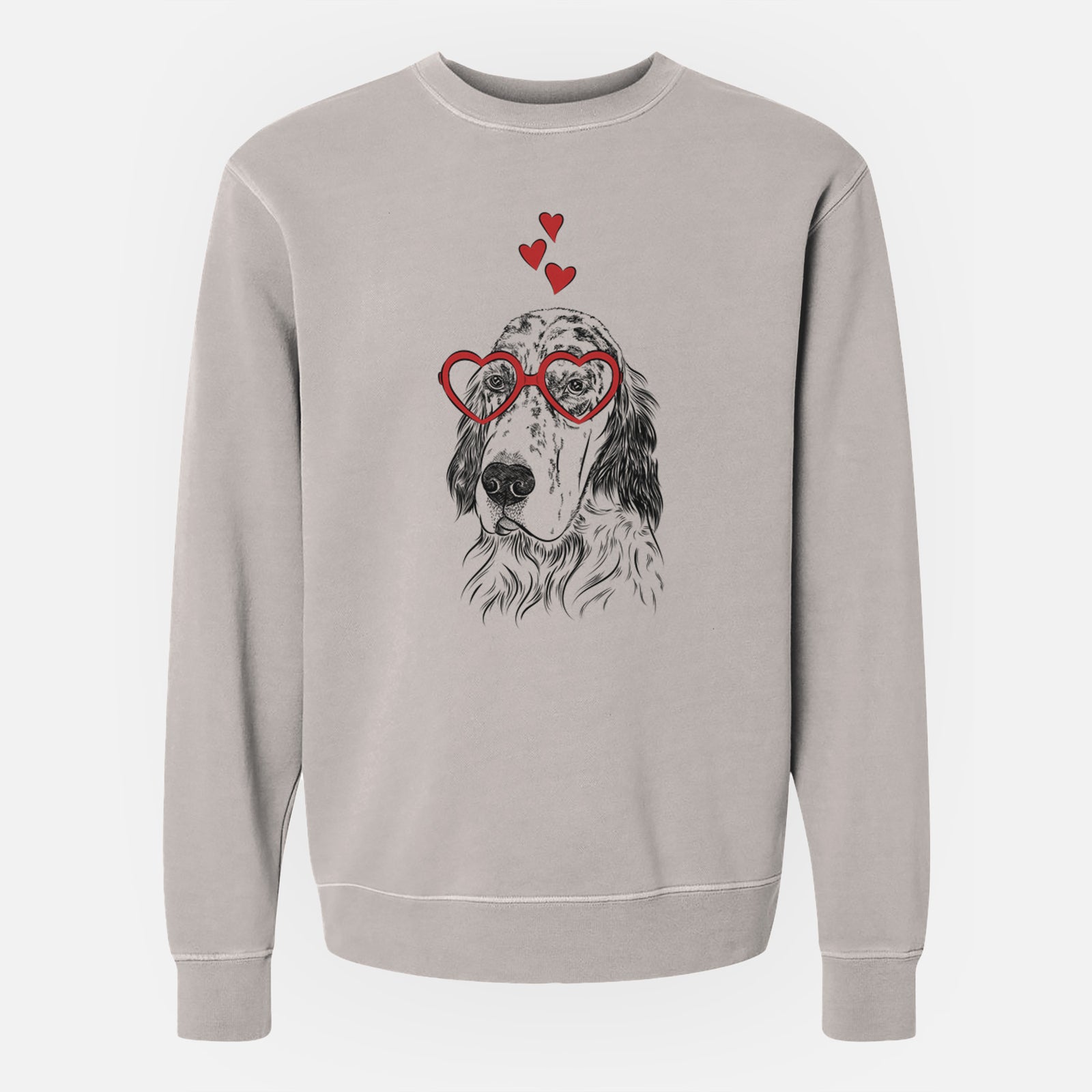 Valentine Hutch the English Setter - Unisex Pigment Dyed Crew Sweatshirt