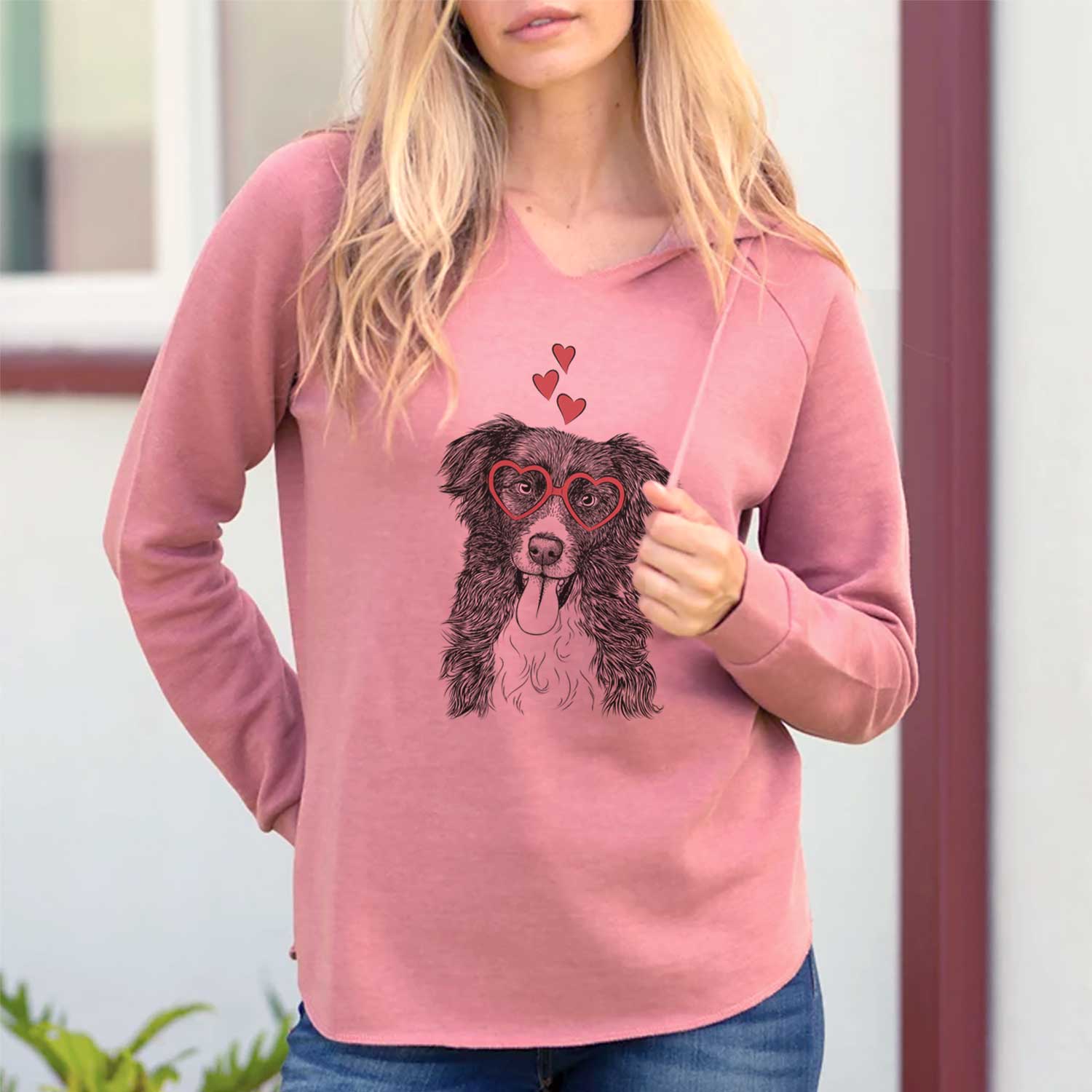 Valentine Indi the Border Collie - Cali Wave Hooded Sweatshirt