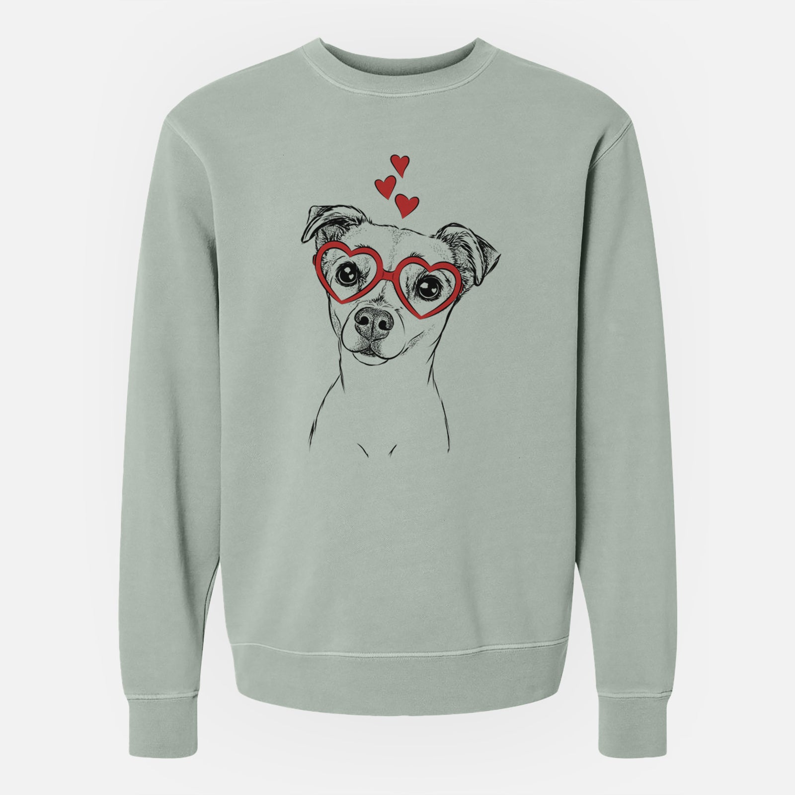 Valentine Izzy the Chiweenie - Unisex Pigment Dyed Crew Sweatshirt
