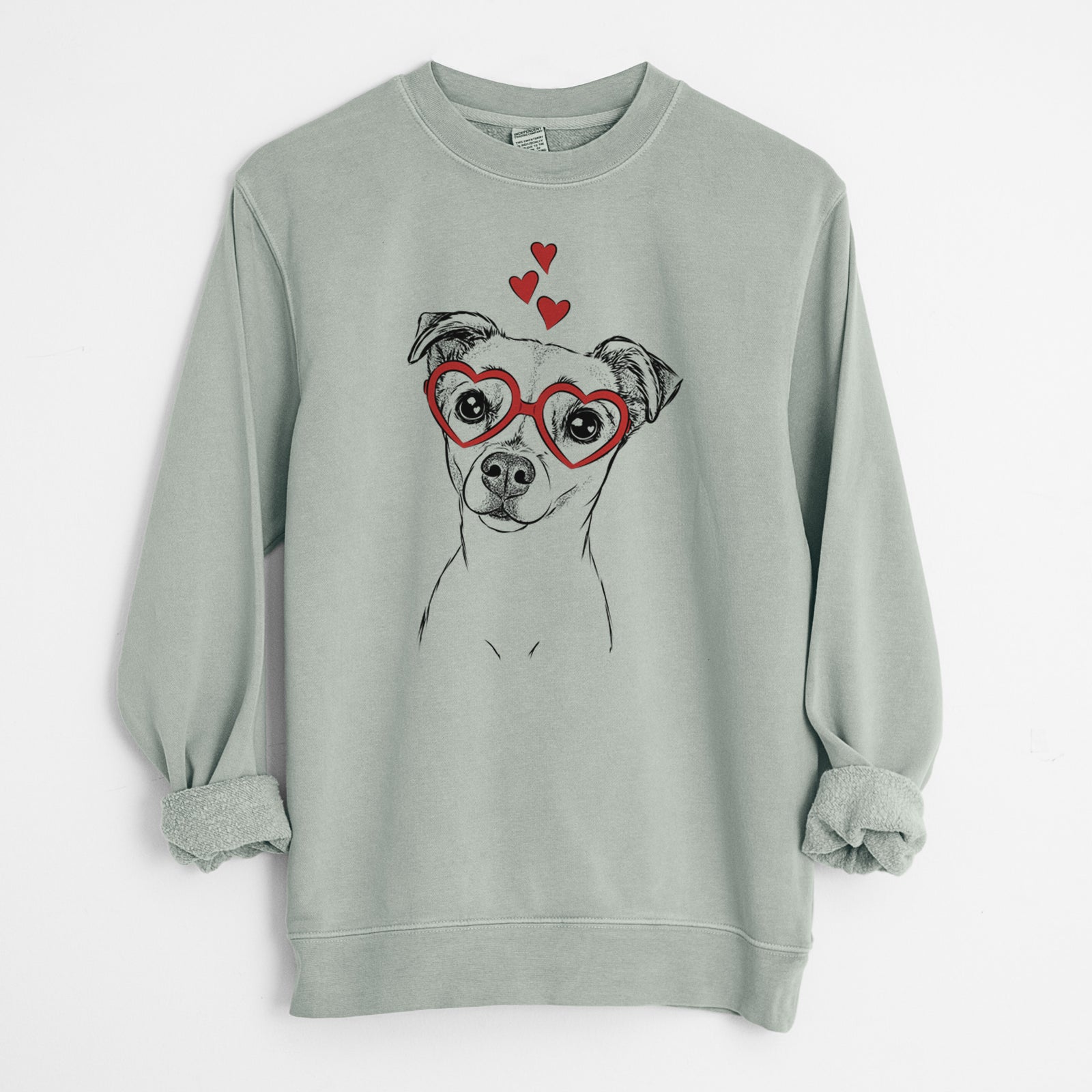 Valentine Izzy the Chiweenie - Unisex Pigment Dyed Crew Sweatshirt