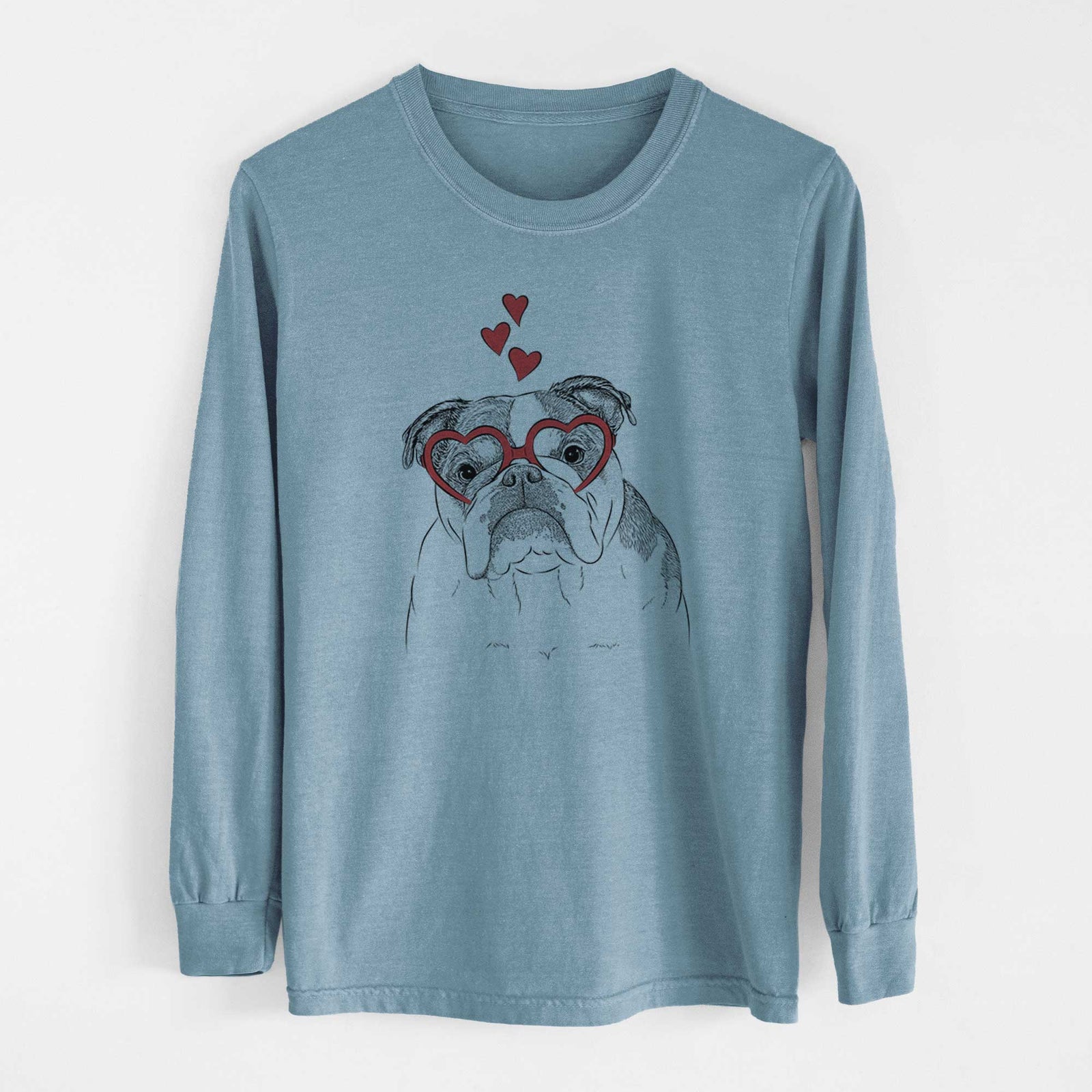 Valentine Jack the English Bulldog - Heavyweight 100% Cotton Long Sleeve