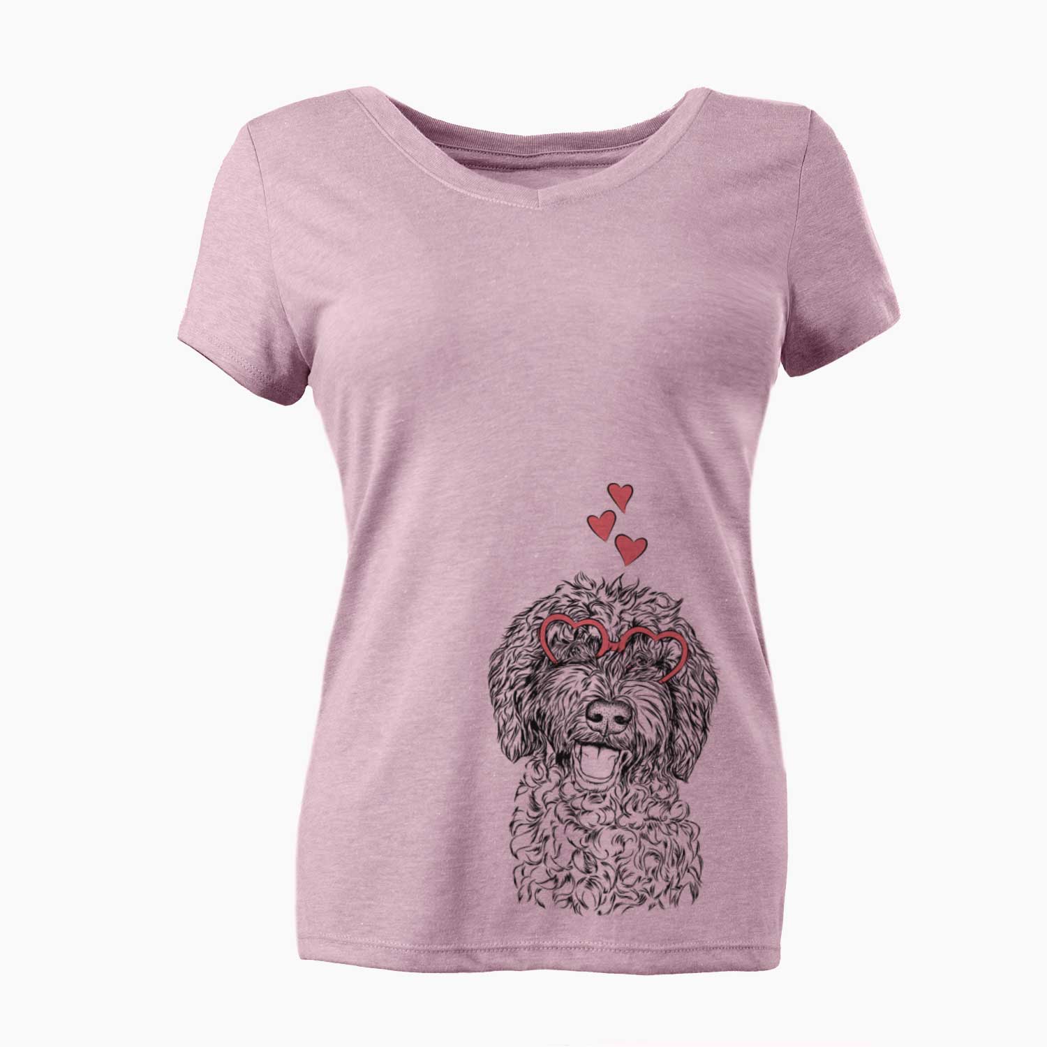 Valentine Jack the Chocolate Labradoodle - Women's V-neck Shirt
