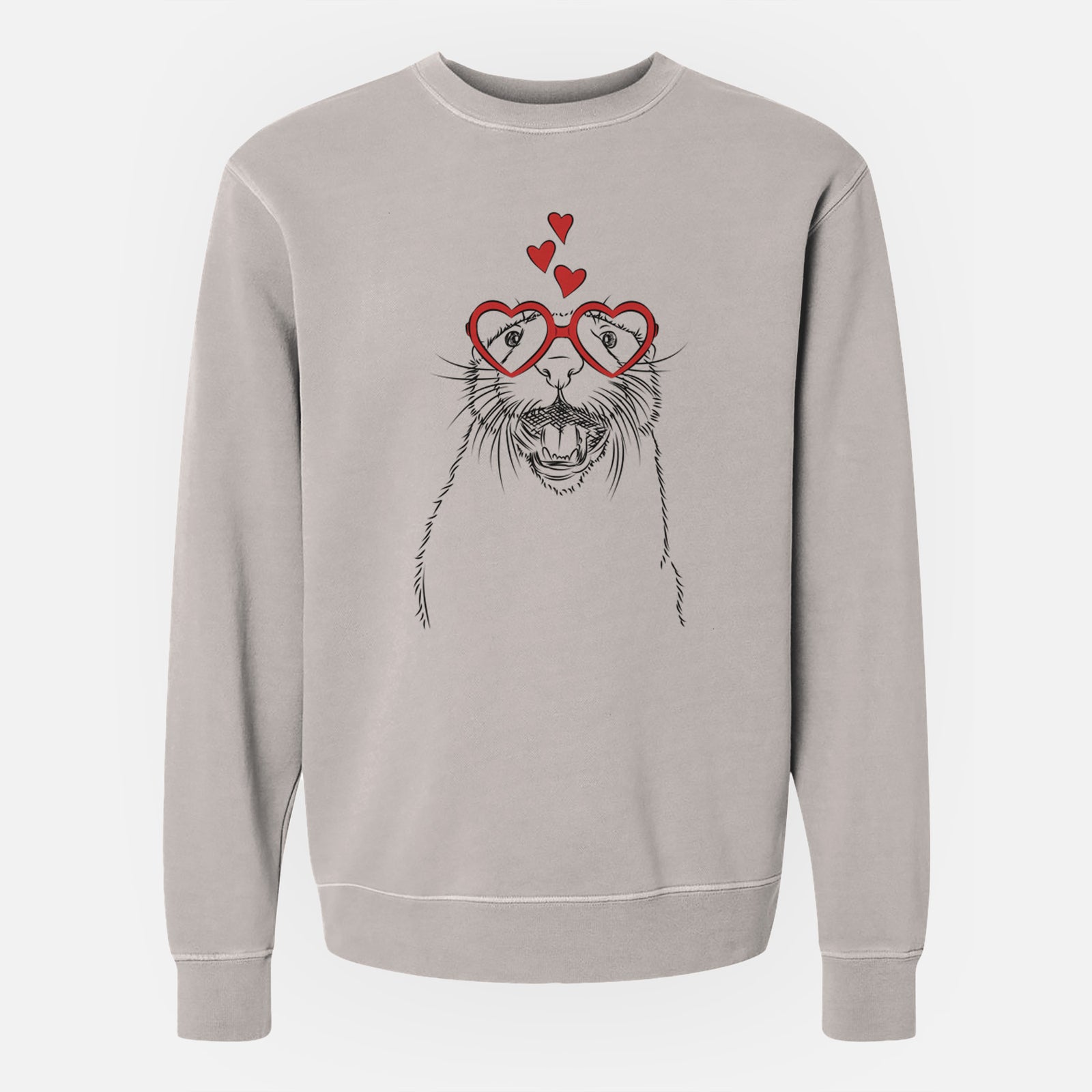 Valentine Jasper the River Otter - Unisex Pigment Dyed Crew Sweatshirt