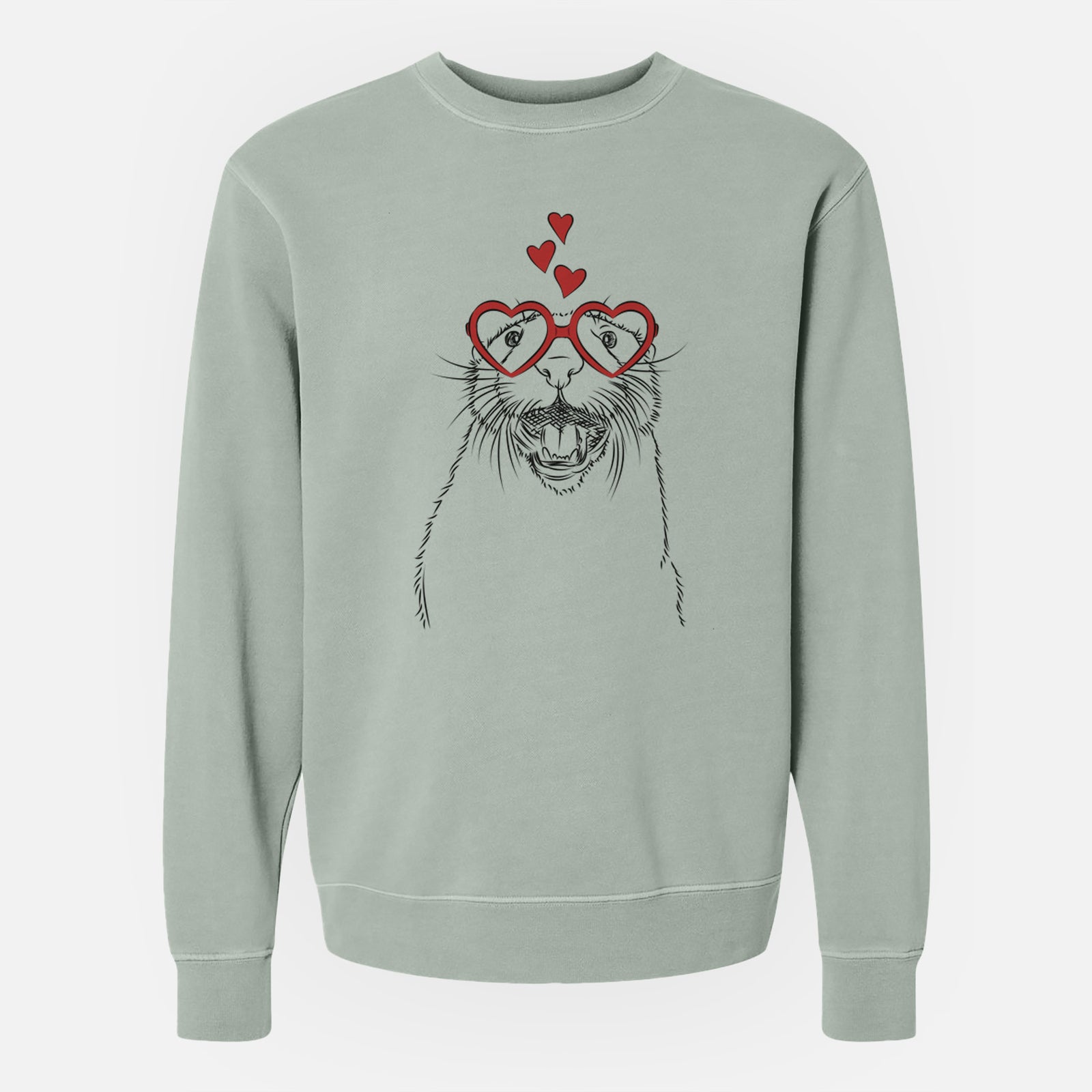 Valentine Jasper the River Otter - Unisex Pigment Dyed Crew Sweatshirt