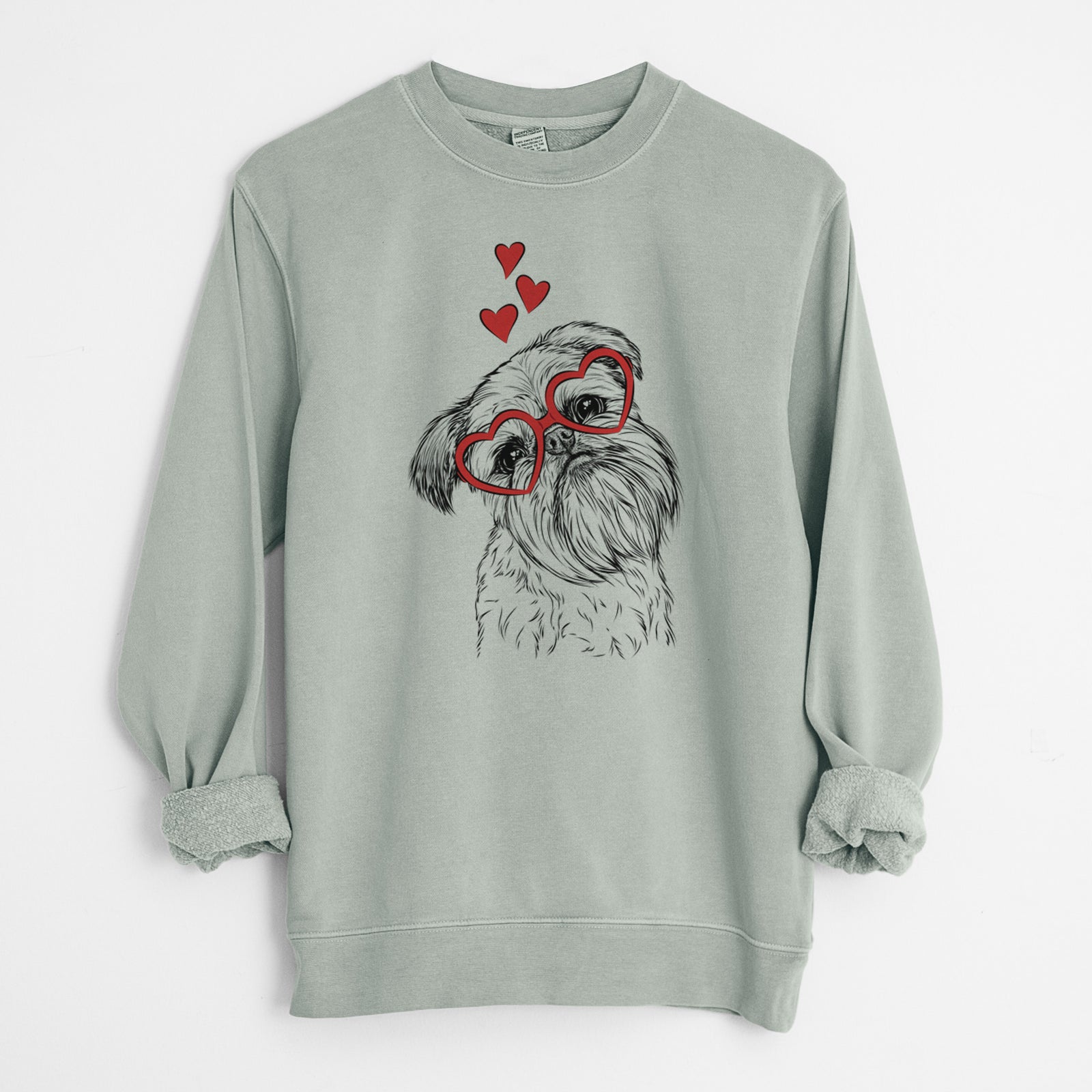 Valentine Jasper Joe the Brussels Griffon - Unisex Pigment Dyed Crew Sweatshirt