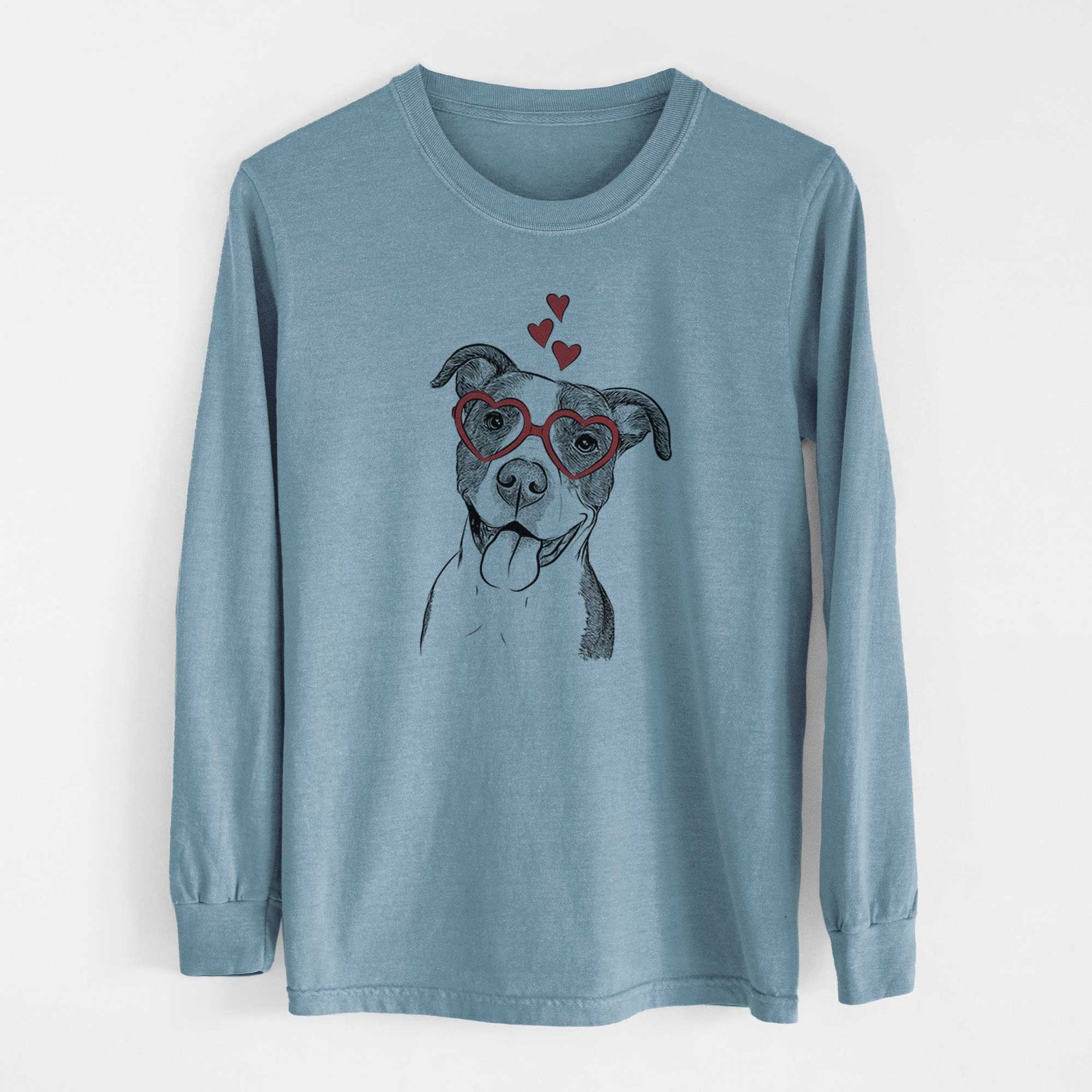 Valentine Jax the American Pitbull Terrier Mix - Heavyweight 100% Cotton Long Sleeve