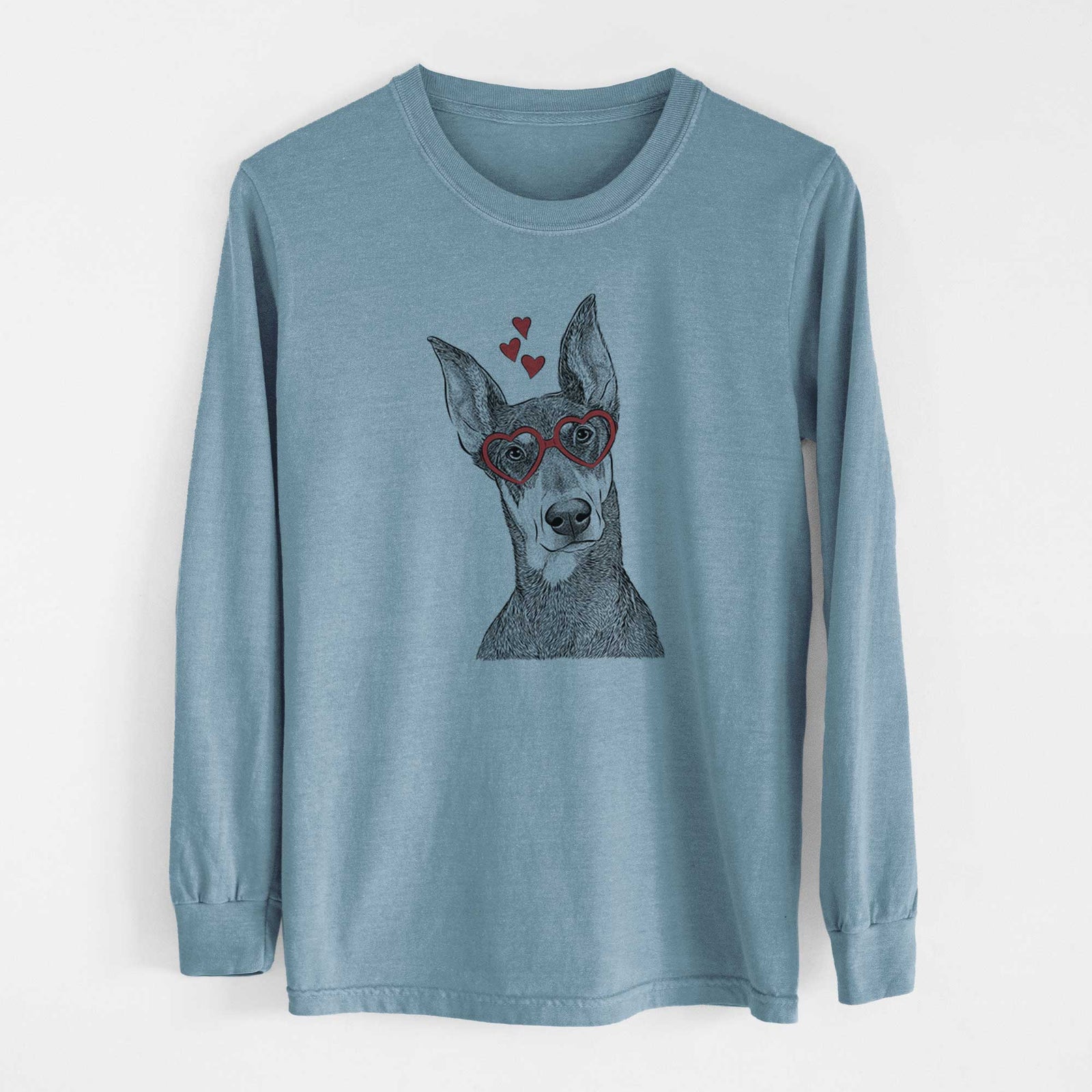 Valentine Jenna the Doberman Pinscher - Heavyweight 100% Cotton Long Sleeve