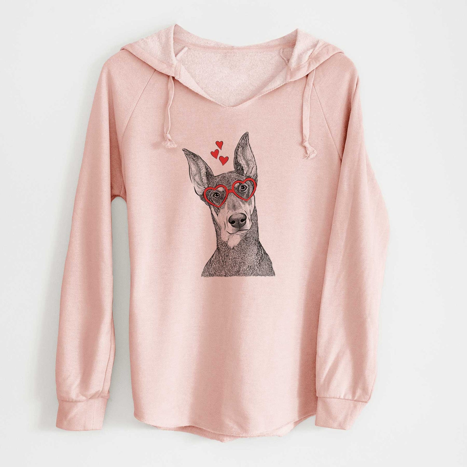 Valentine Jenna the Doberman Pinscher - Cali Wave Hooded Sweatshirt