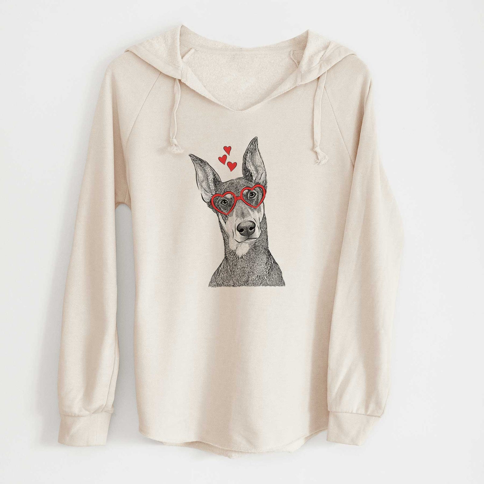 Valentine Jenna the Doberman Pinscher - Cali Wave Hooded Sweatshirt