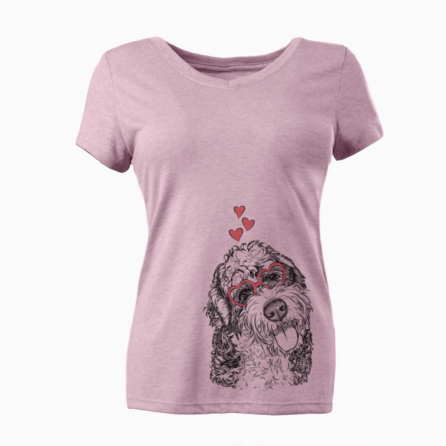 Valentine Kaci the Bernedoodle - Women's V-neck Shirt